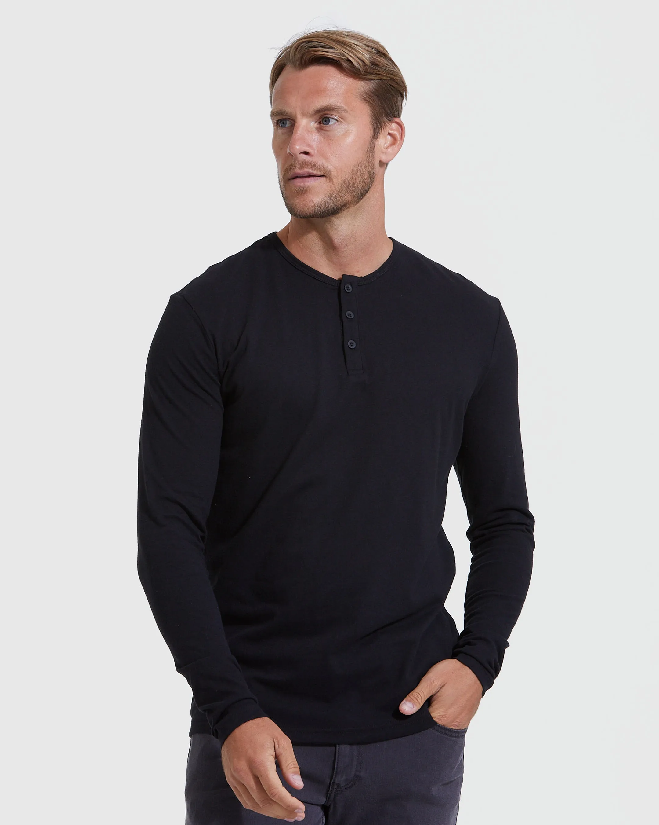 Black and Blue Henley 2-Pack sold by True Classic product image thumbnail 2