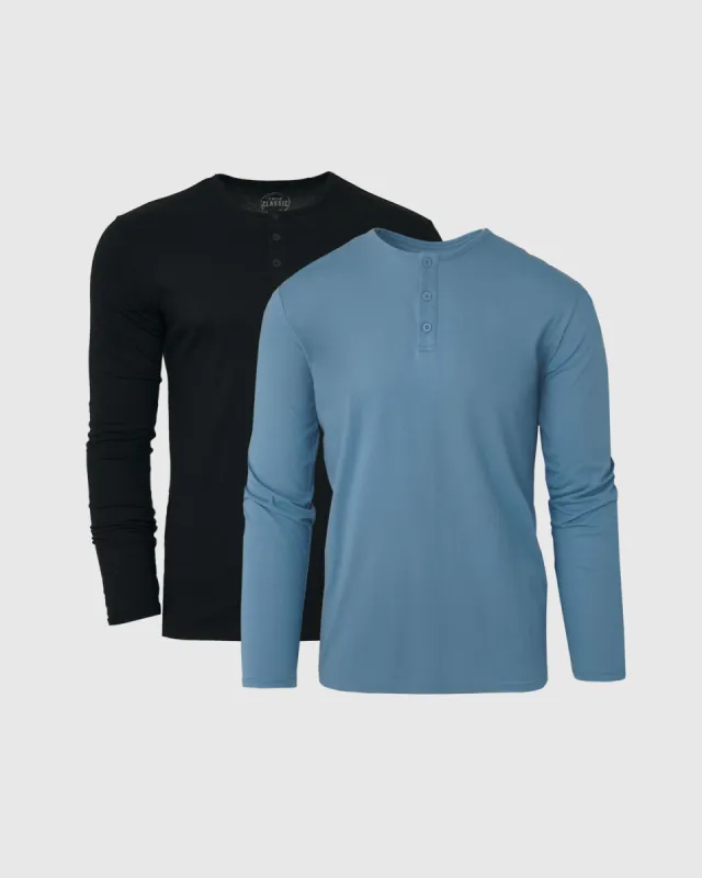 Black and Blue Henley 2-Pack sold by True Classic