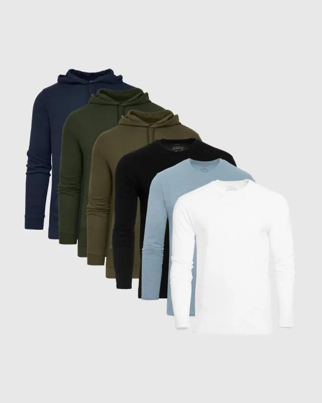 Warm Long Sleeve Crew and Hoodie 6-Pack sold by True Classic