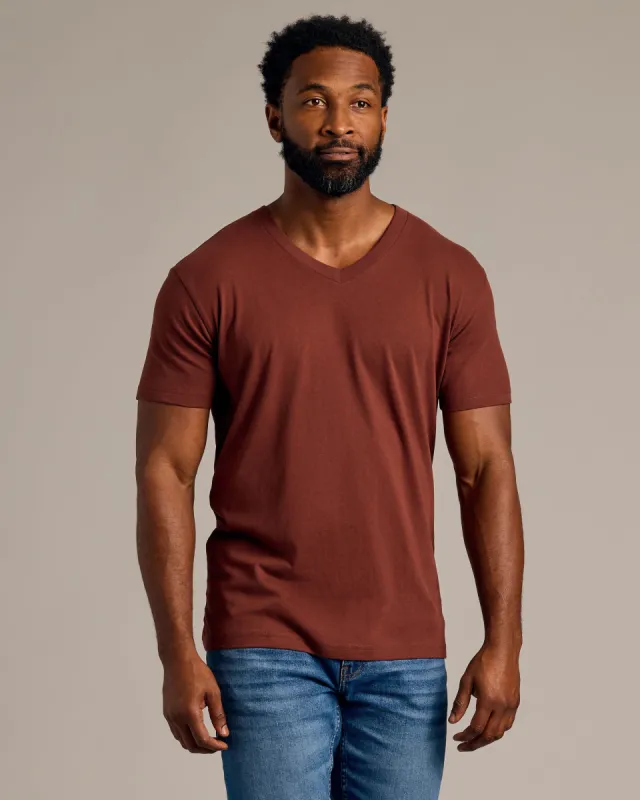 Dark Chocolate Classic V-Neck made by True Classic