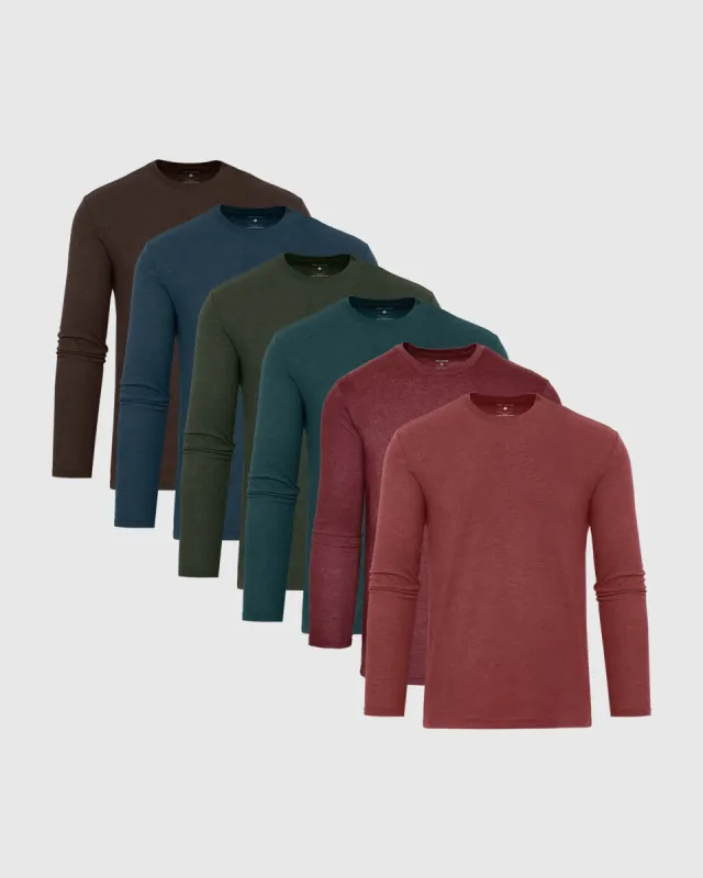 Dark Heather Long Sleeve Classic Crew 6-Pack sold by True Classic