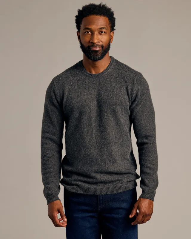 Charcoal Heather Gray Marled Crew Neck Sweater sold by True Classic
