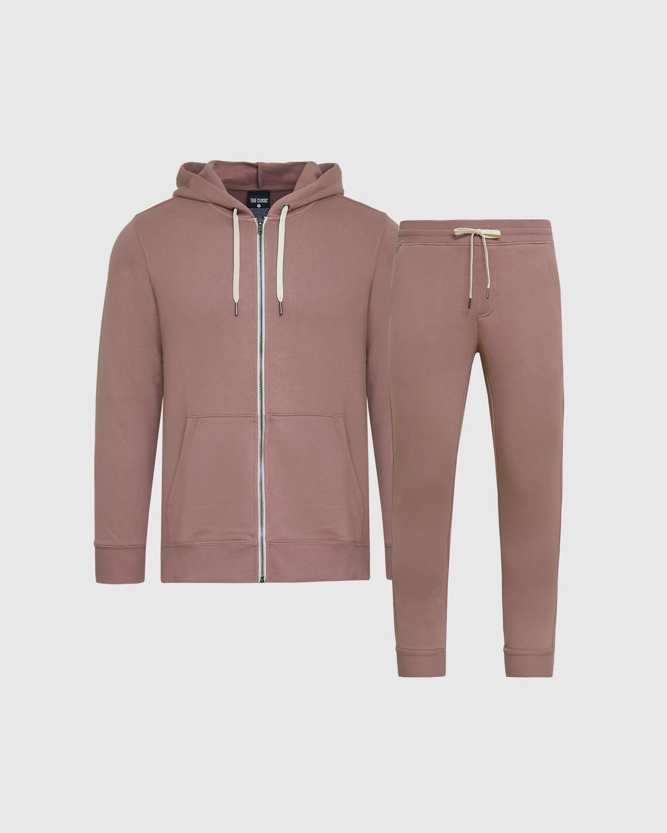 Slate Mauve Full Zip Fleece Hoodie & Jogger 2-Pack sold by True Classic