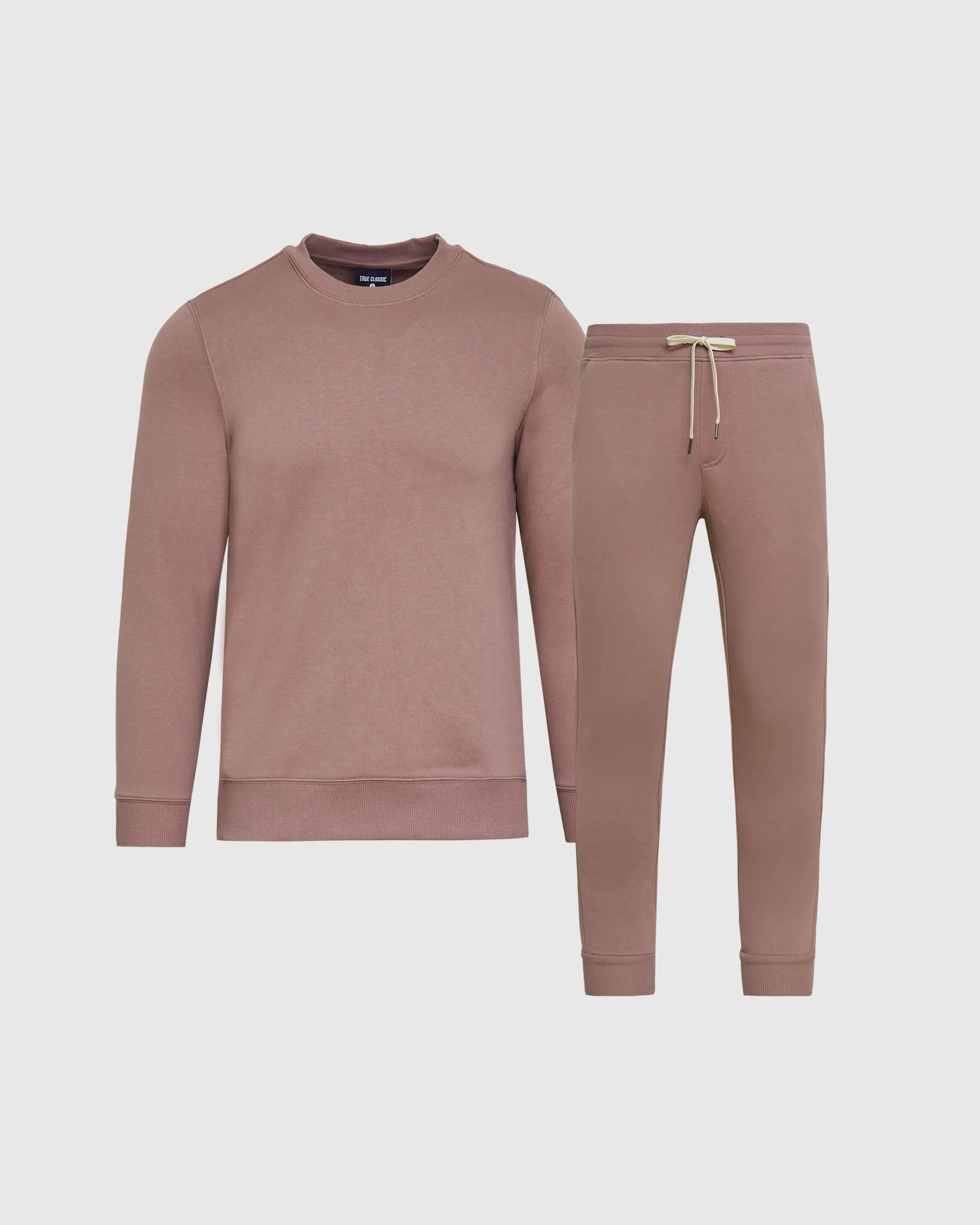 Slate Mauve Pullover Fleece Crew & Jogger 2-Pack sold by True Classic