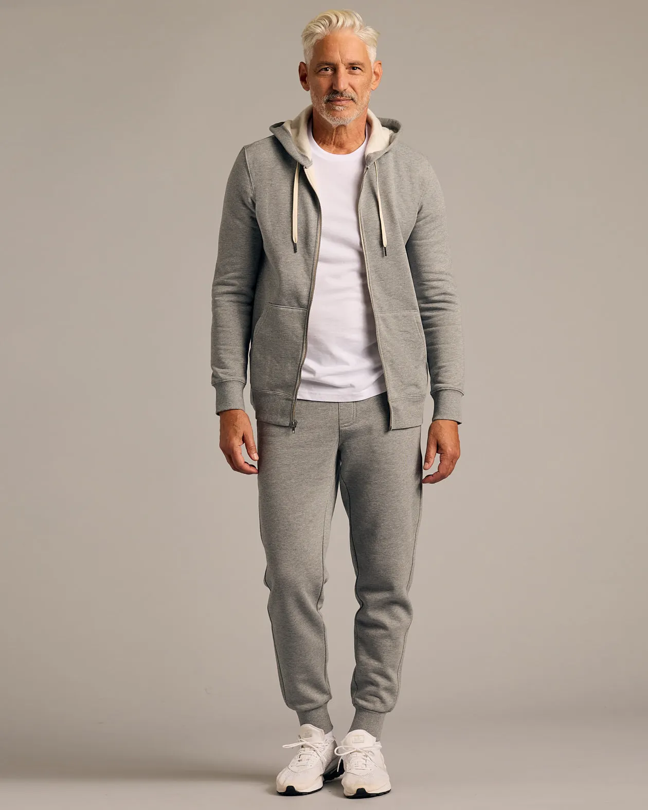 Medium Heather Gray Full Zip Fleece Hoodie & Jogger 2-Pack sold by True Classic product image thumbnail 3