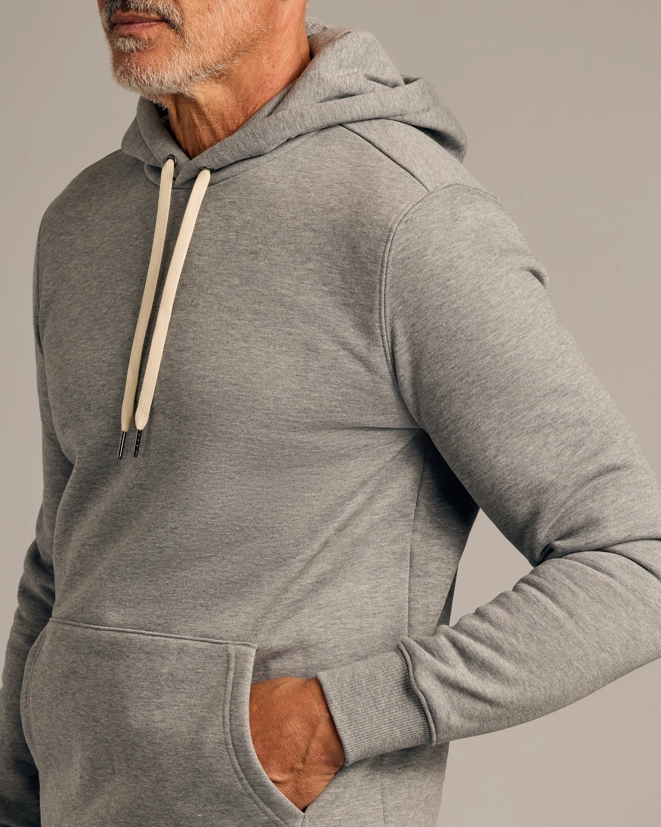 Medium Heather Gray Fleece French Terry Pullover Hoodie sold by True Classic product image thumbnail 5