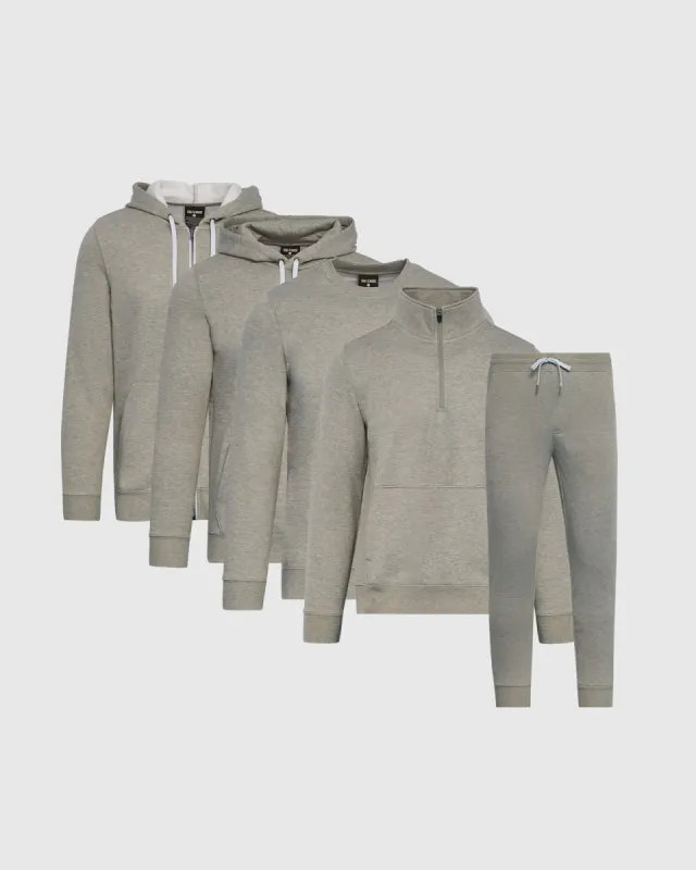 Medium Heather Gray Fleece Outfit 5-Pack sold by True Classic