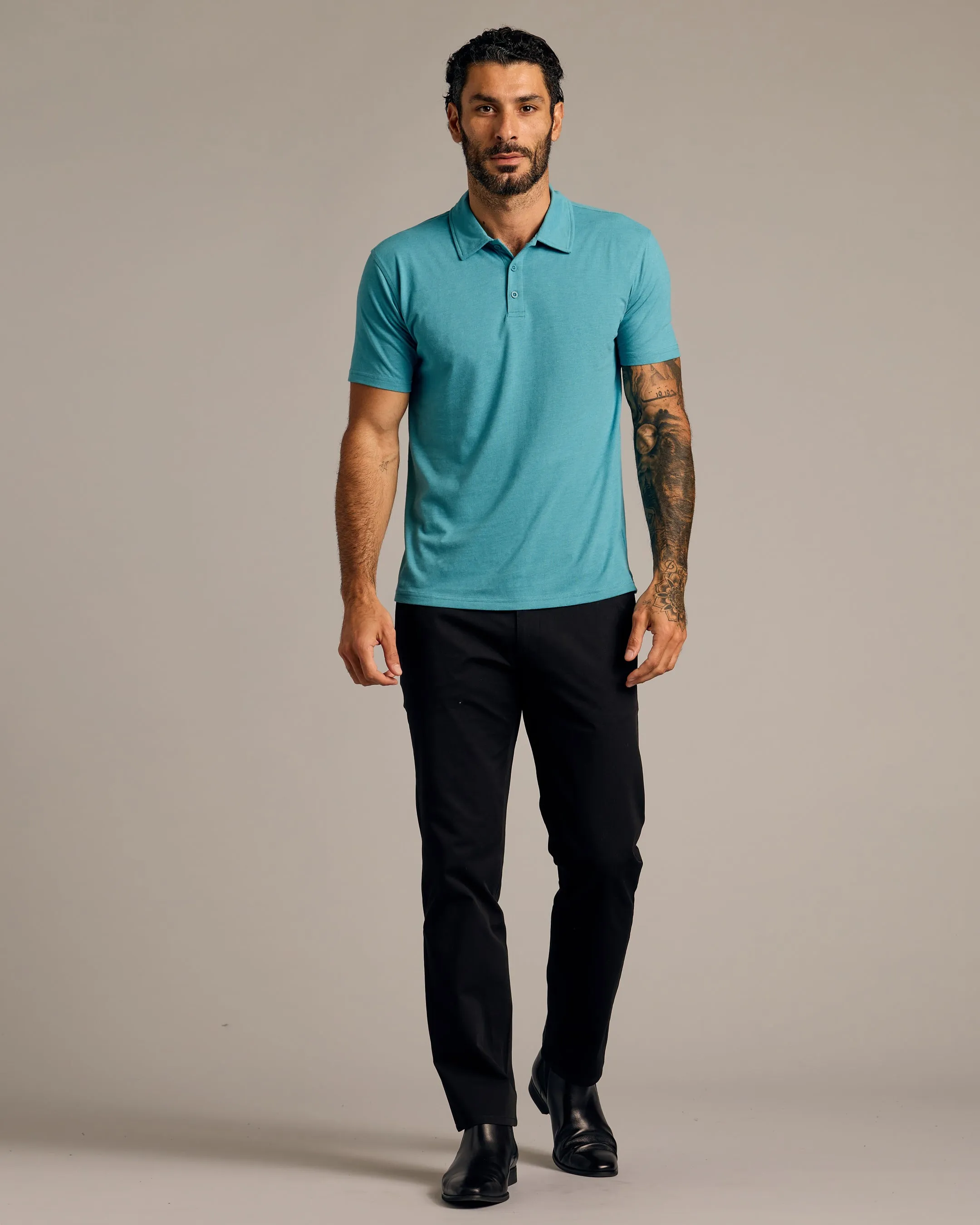 Dark Heather Harbor Short Sleeve Polo sold by True Classic product image thumbnail 5