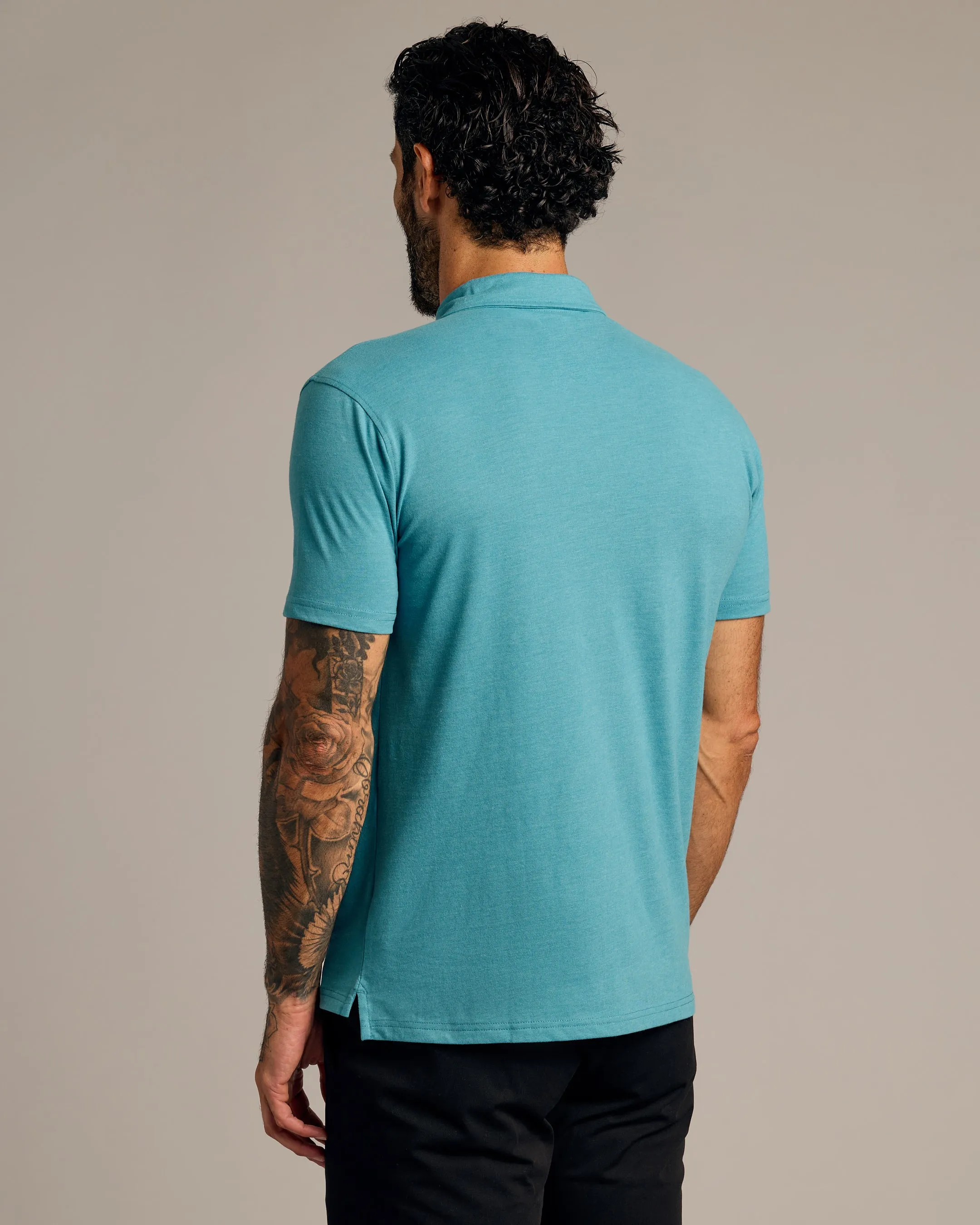Dark Heather Harbor Short Sleeve Polo sold by True Classic product image thumbnail 3