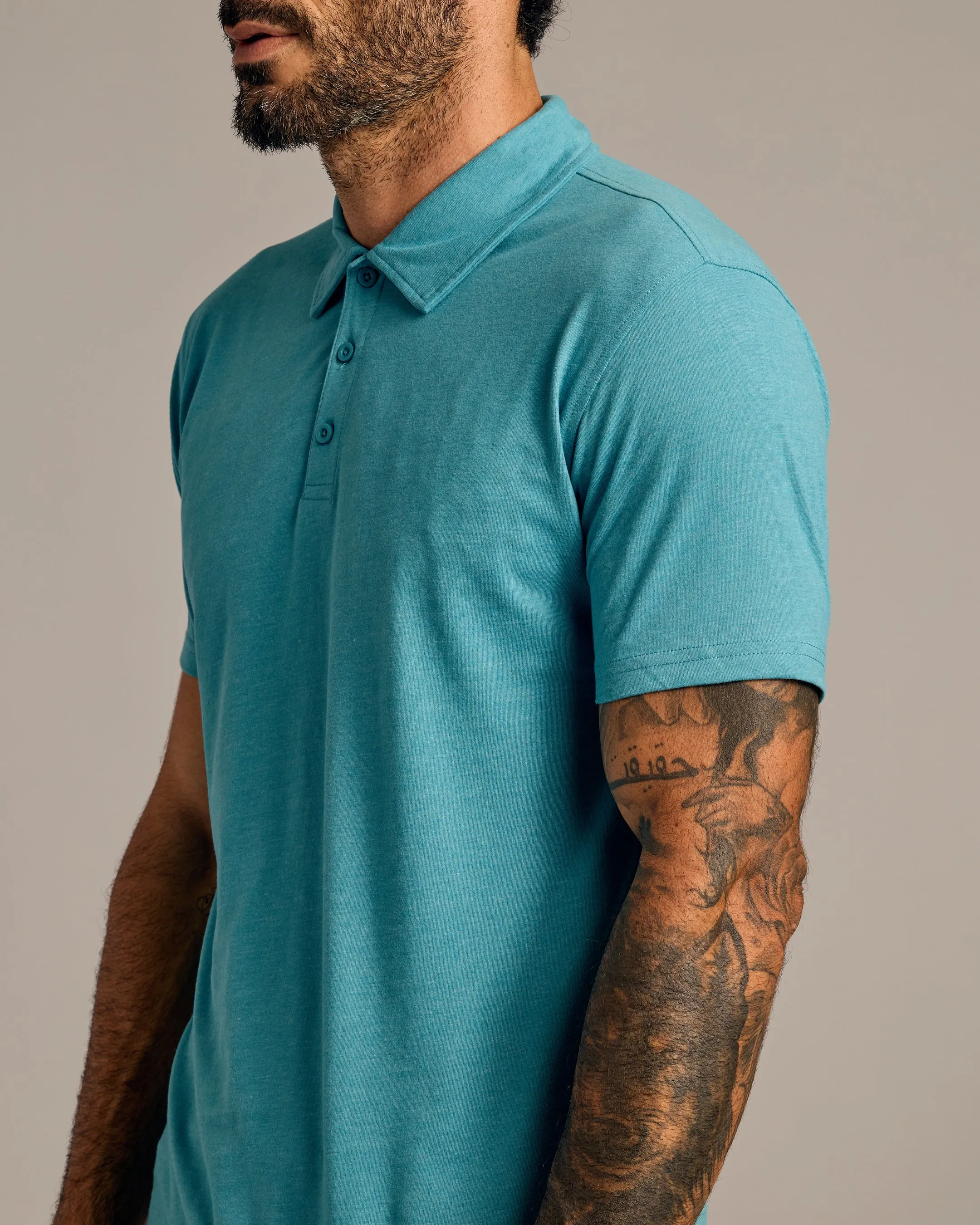 Dark Heather Harbor Short Sleeve Polo sold by True Classic product image thumbnail 4