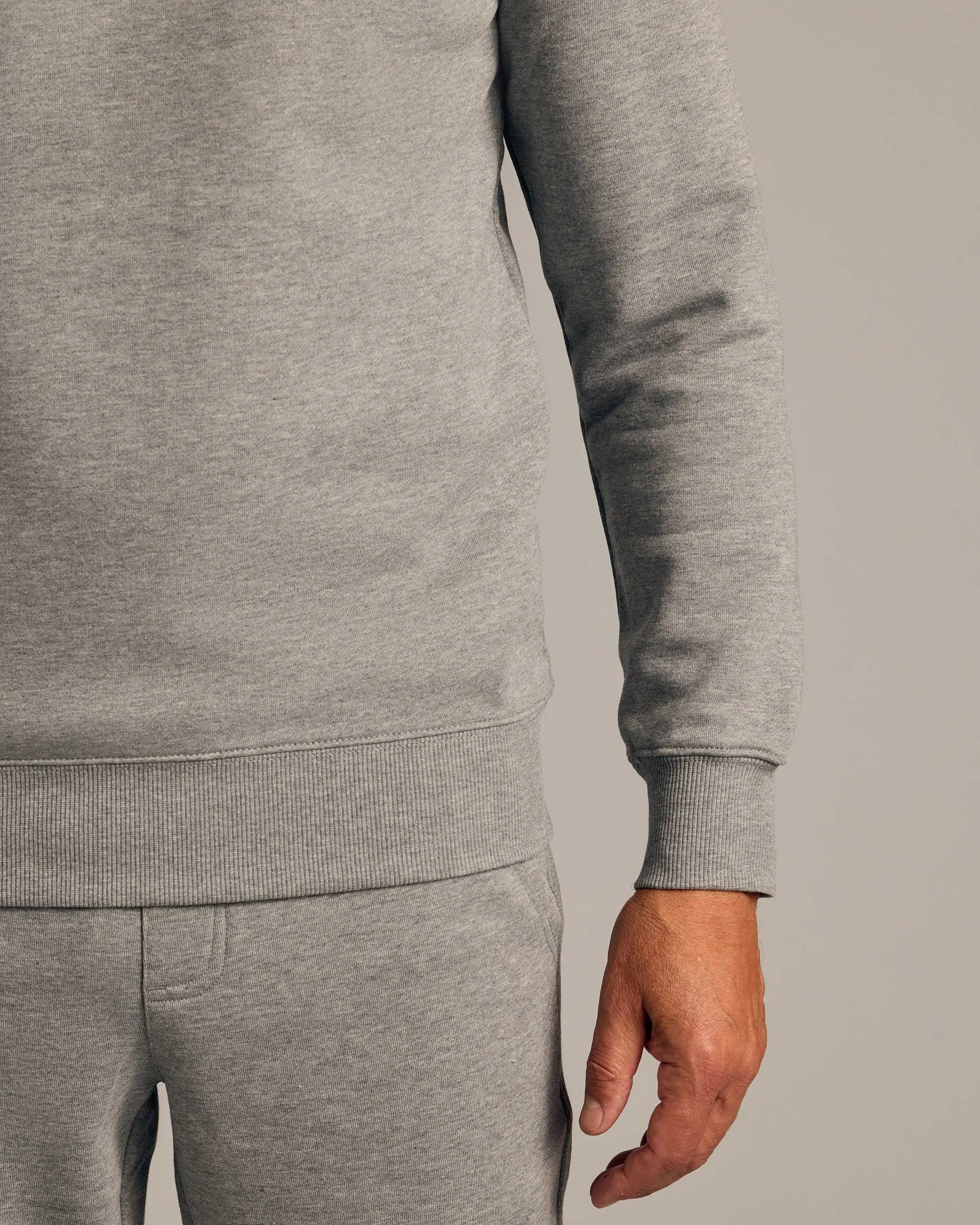 Medium Heather Gray Fleece French Terry Pullover Crew Neck sold by True Classic product image thumbnail 5