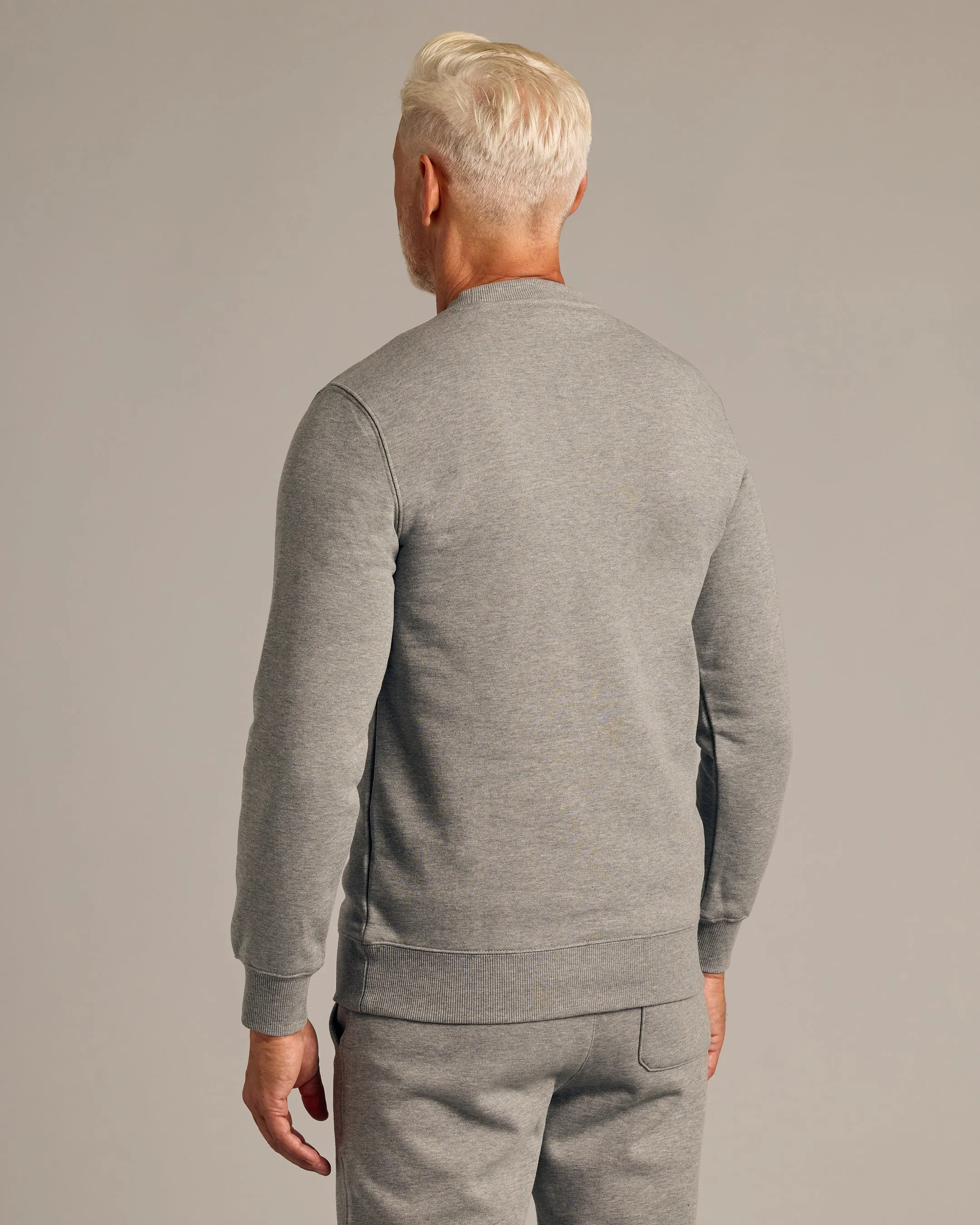 Medium Heather Gray Fleece French Terry Pullover Crew Neck sold by True Classic product image thumbnail 3