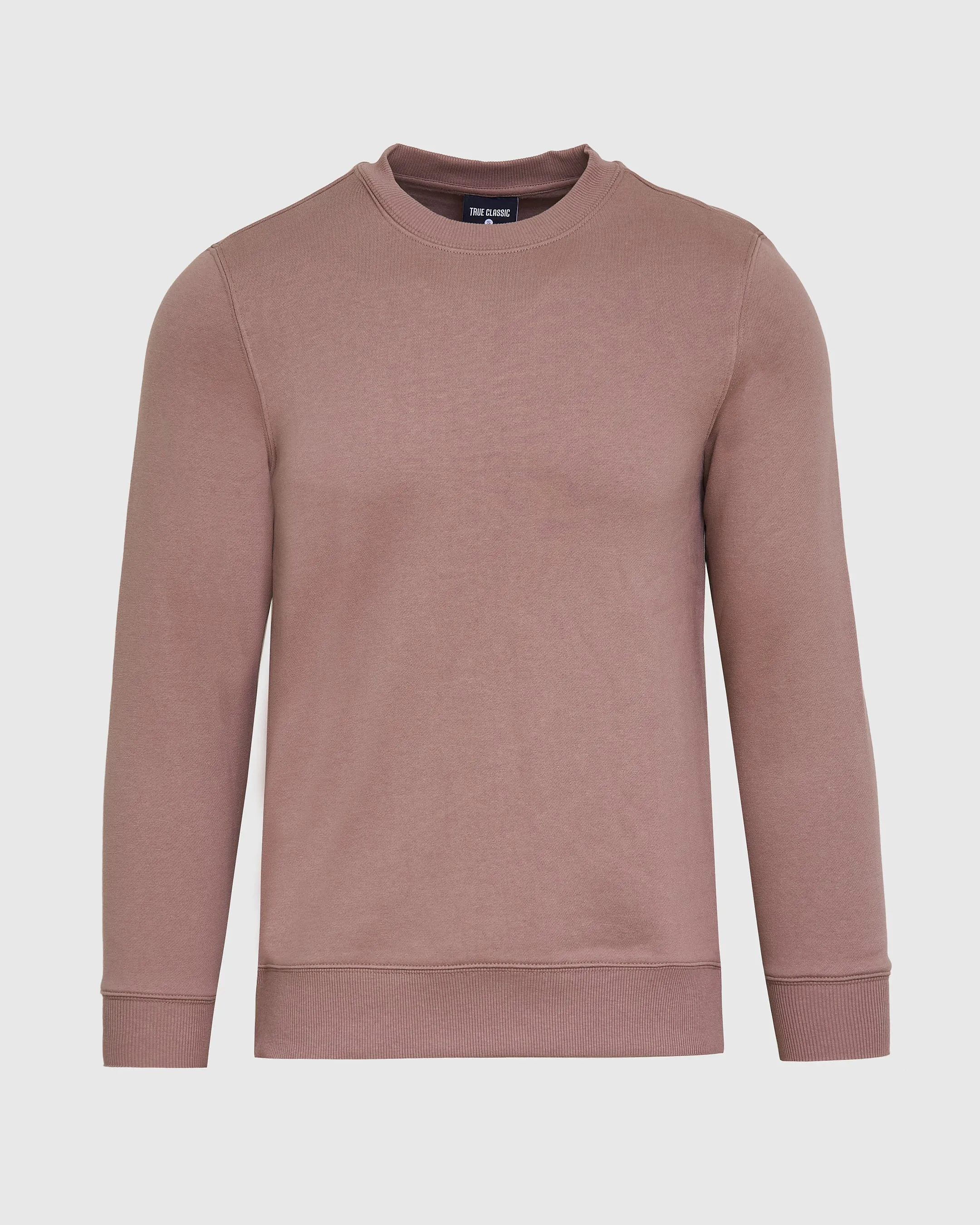 Slate Mauve Fleece French Terry Pullover Crew Neck Sweatshirt sold by True Classic product image thumbnail 2
