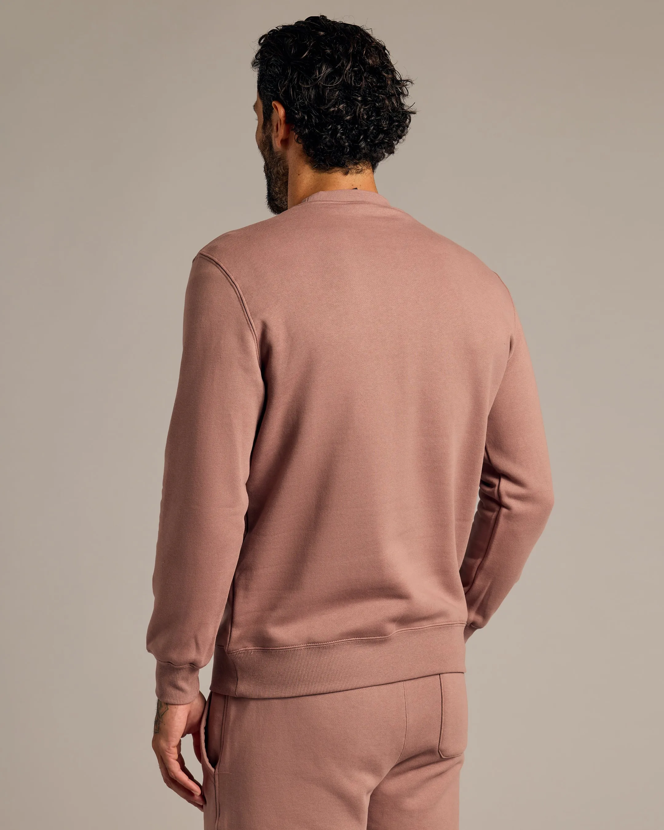 Slate Mauve Fleece French Terry Pullover Crew Neck Sweatshirt sold by True Classic product image thumbnail 3