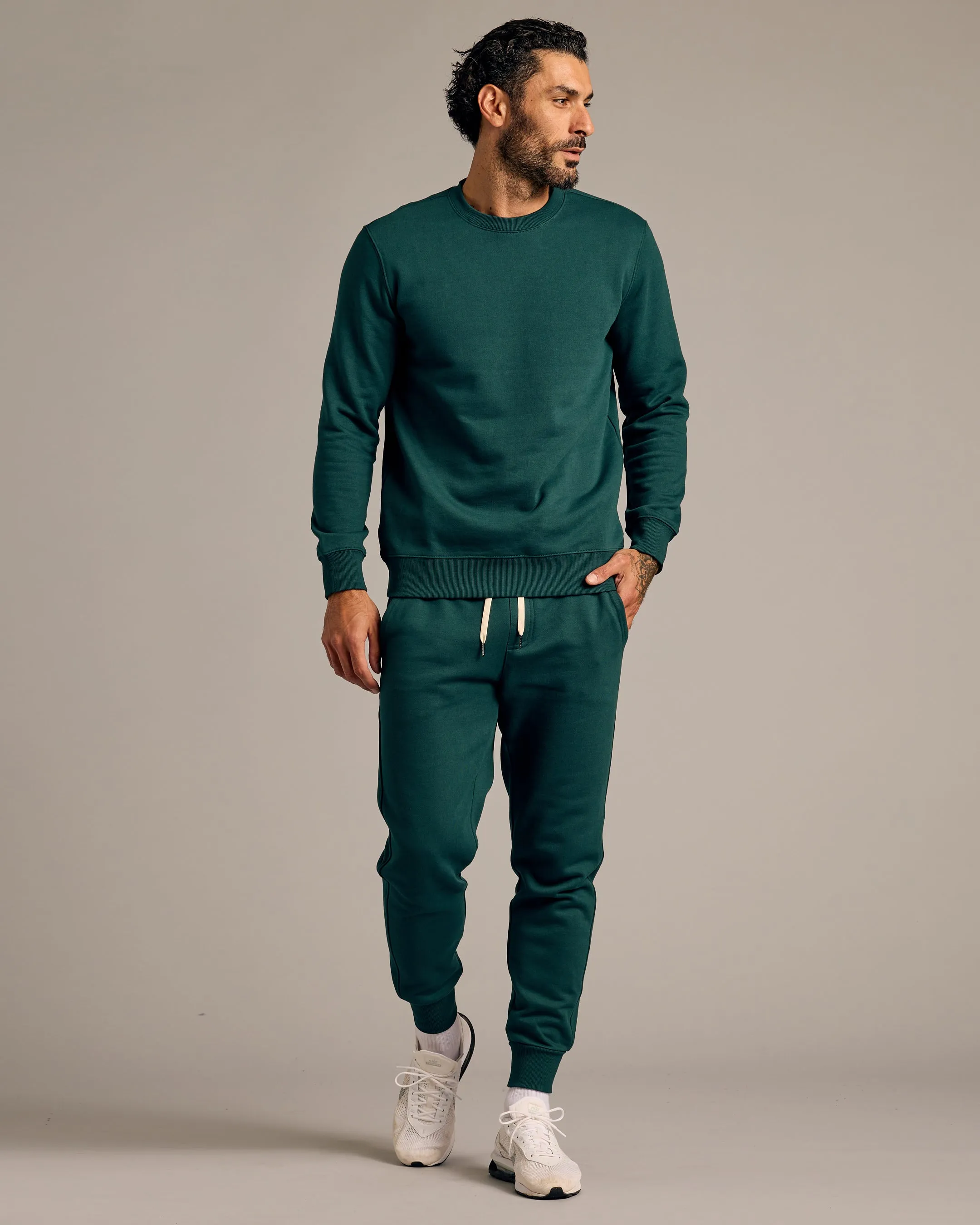Emerald Fleece French Terry Pullover Crew Neck Sweatshirt sold by True Classic product image thumbnail 4