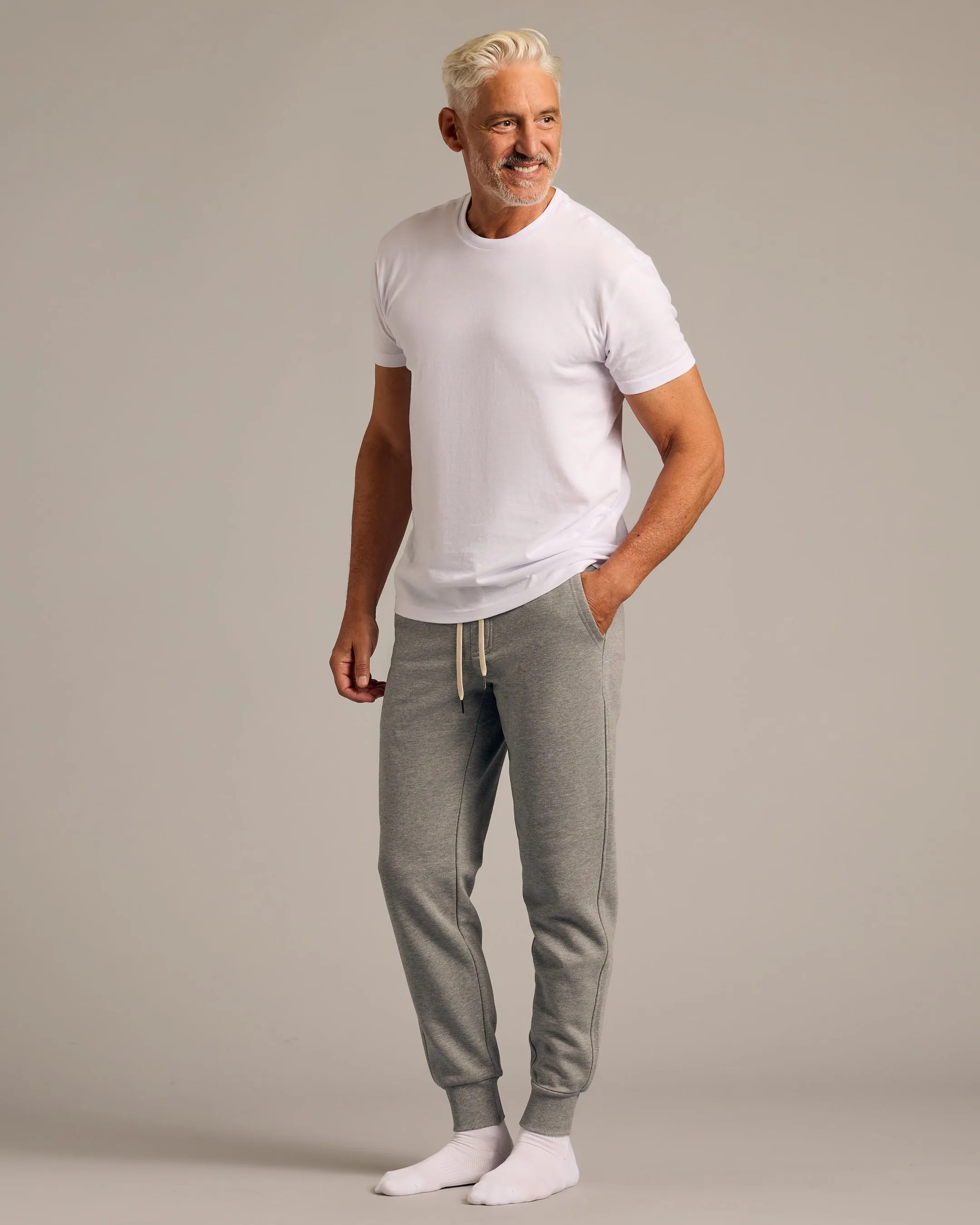 Medium Heather Gray Fleece French Terry Joggers sold by True Classic product image thumbnail 4