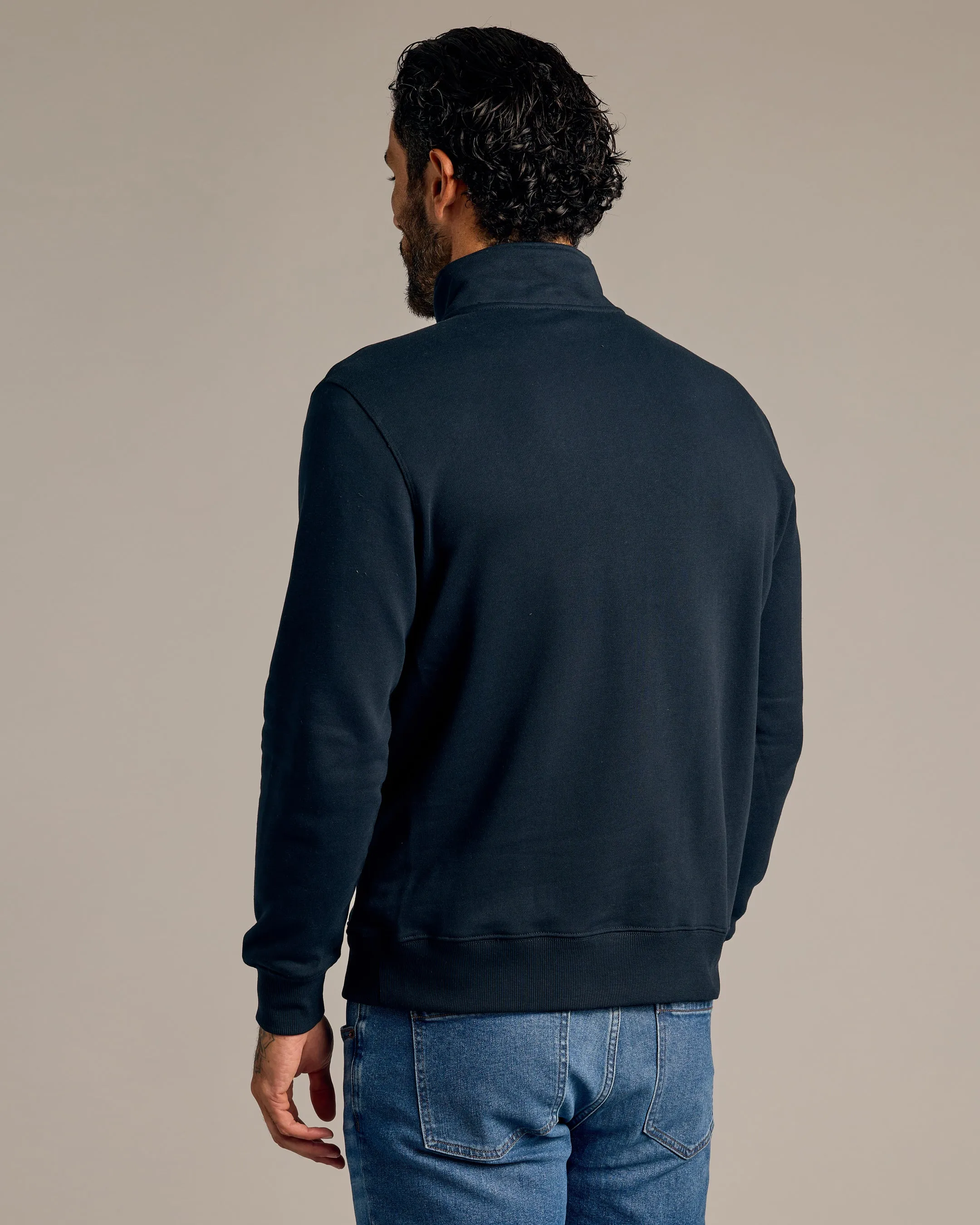 Navy Half Zip Fleece Sweatshirt sold by True Classic product image thumbnail 3