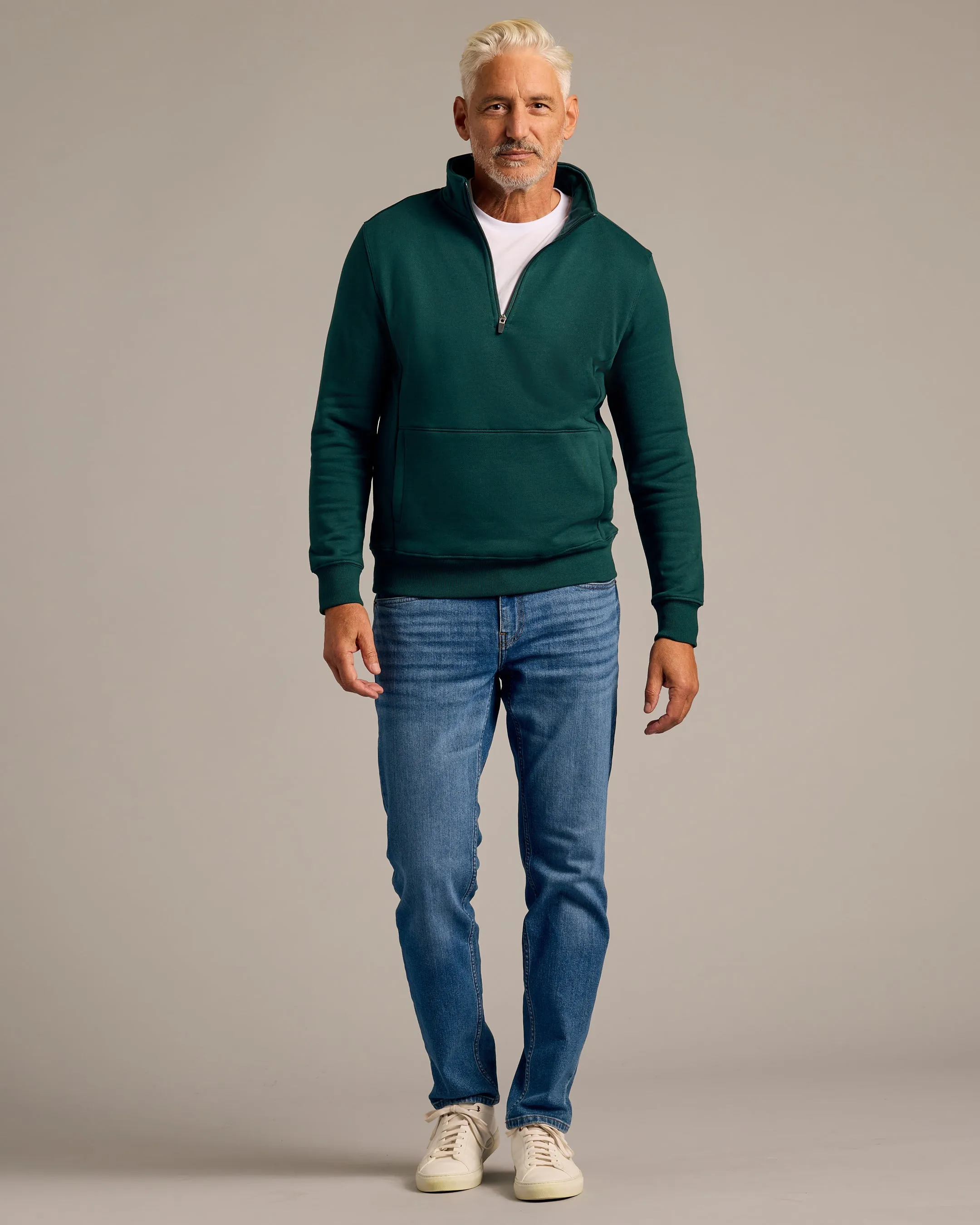Emerald Half Zip Fleece Sweatshirt sold by True Classic product image thumbnail 4