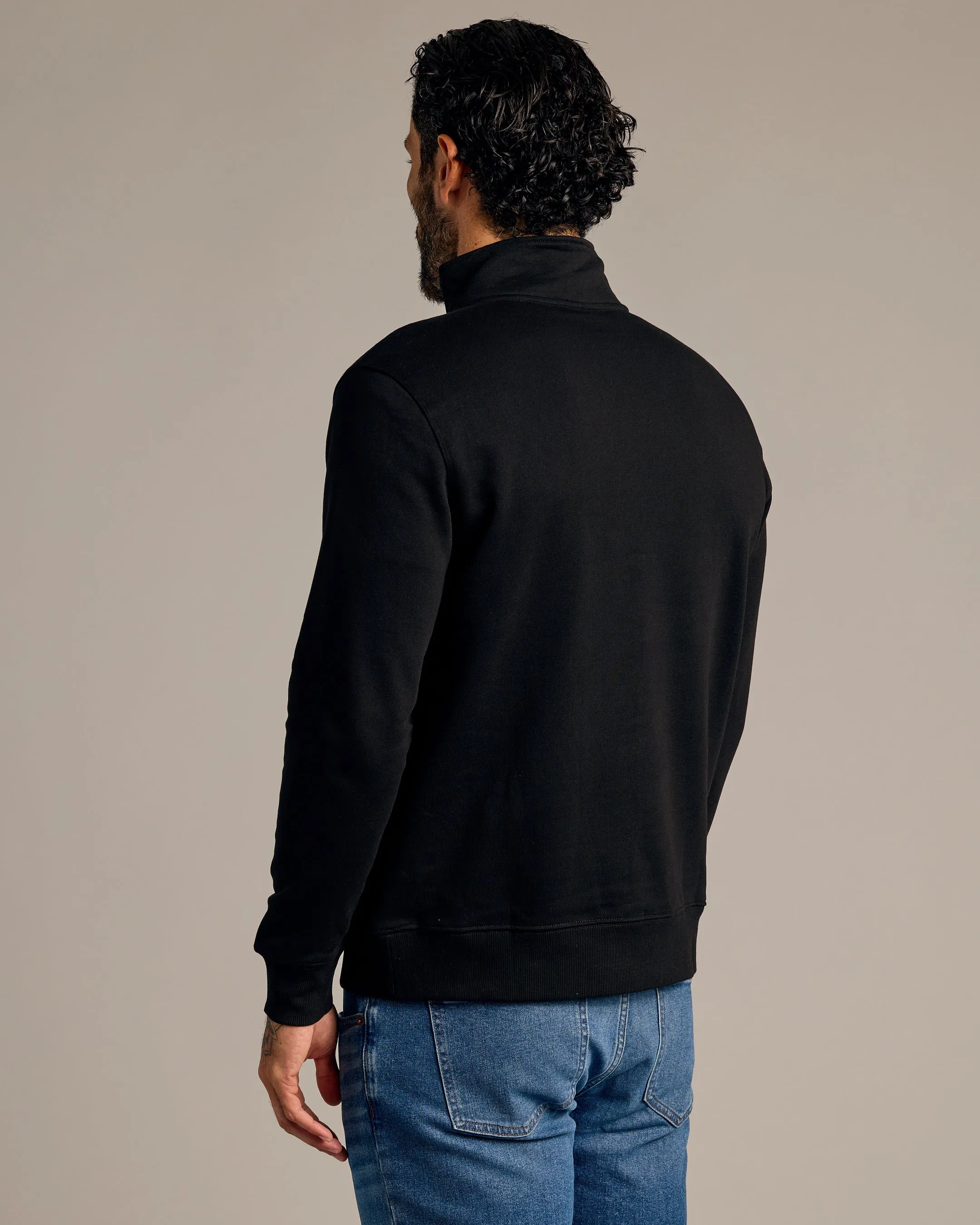 Black Half Zip Fleece Sweatshirt sold by True Classic product image thumbnail 3