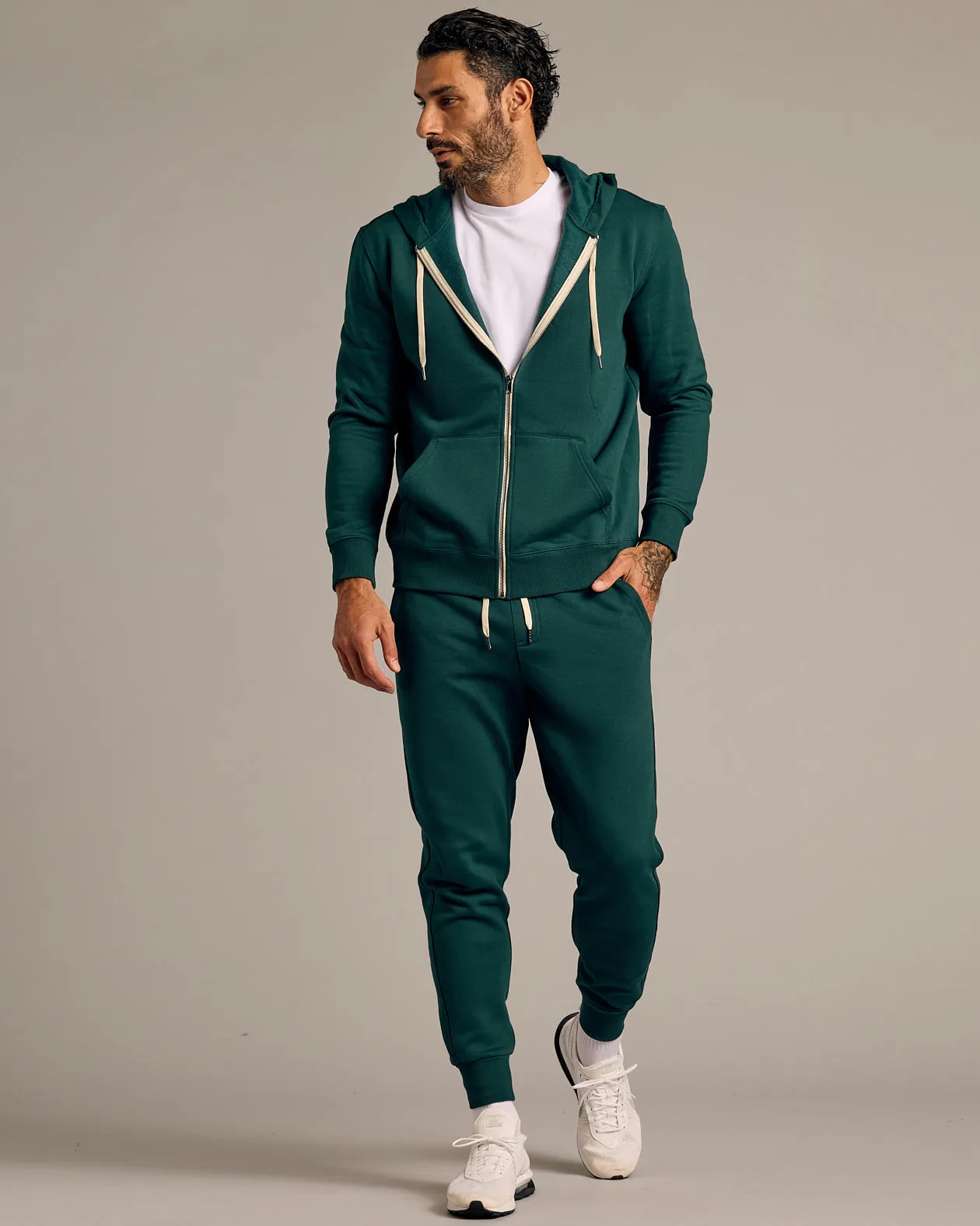 Emerald Fleece French Terry Zip Hoodie sold by True Classic product image thumbnail 4