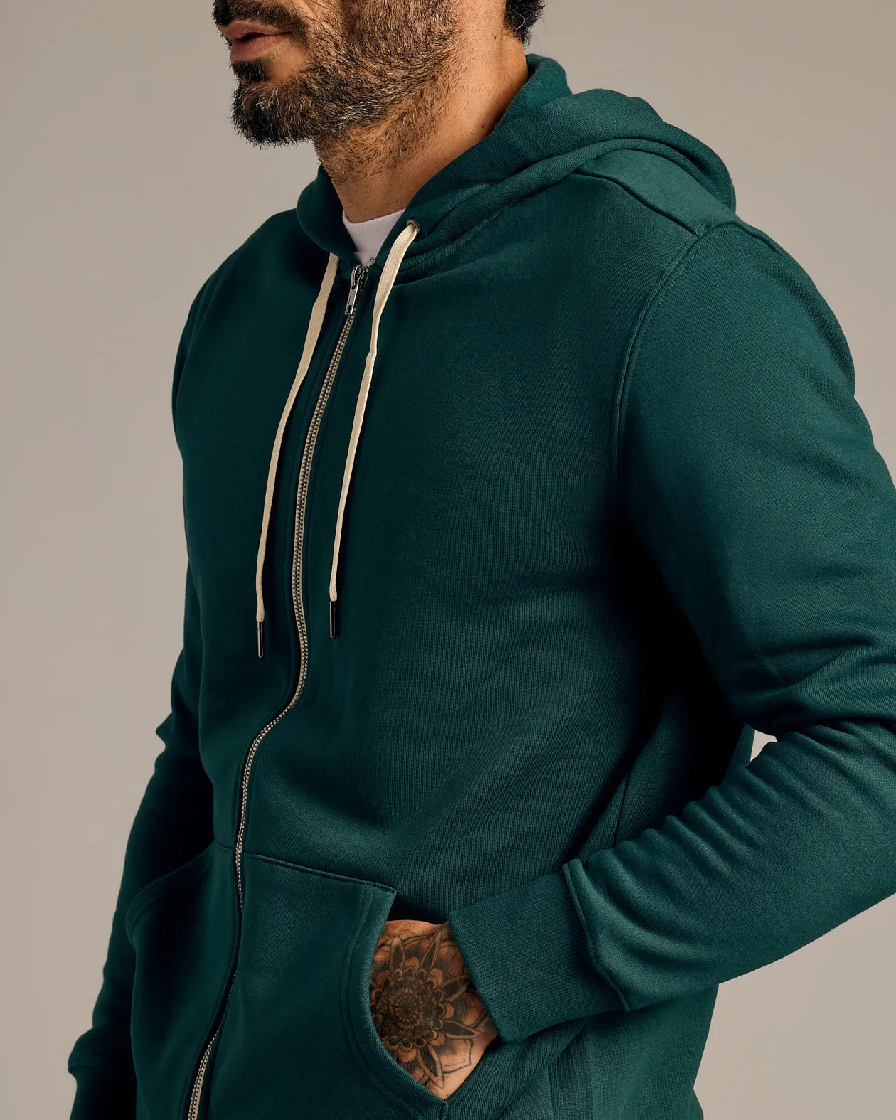 Emerald Fleece French Terry Zip Hoodie sold by True Classic product image thumbnail 5