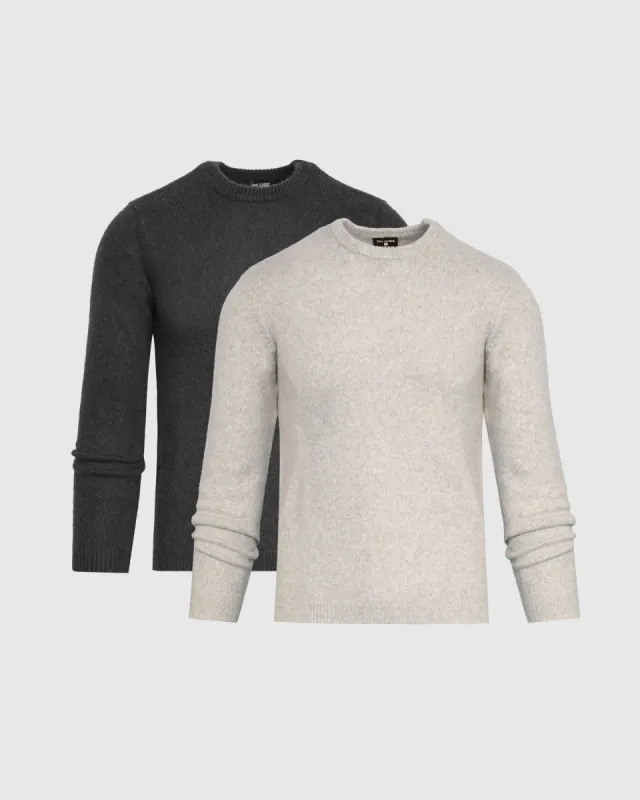 Heather Gray Marled Crew Neck Sweater 2-Pack sold by True Classic