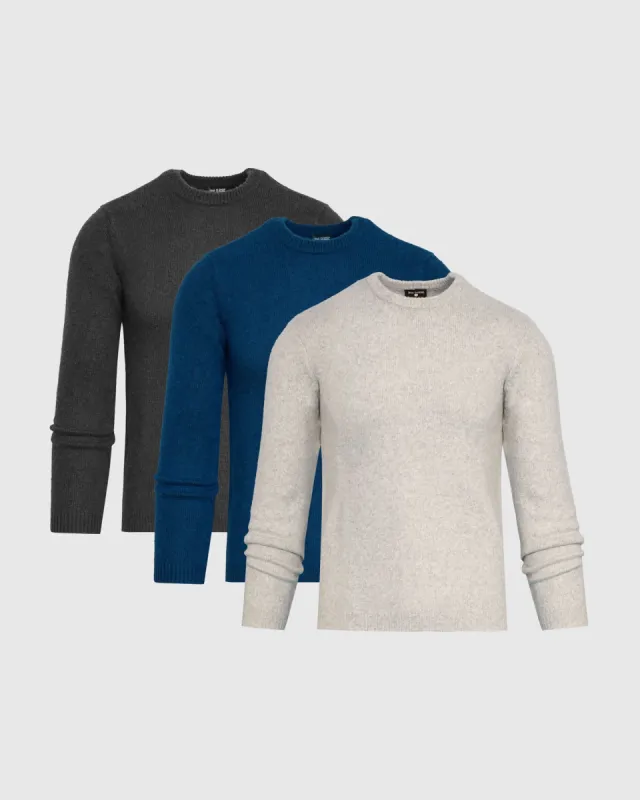 Marled Crew Neck Sweater 3-Pack sold by True Classic