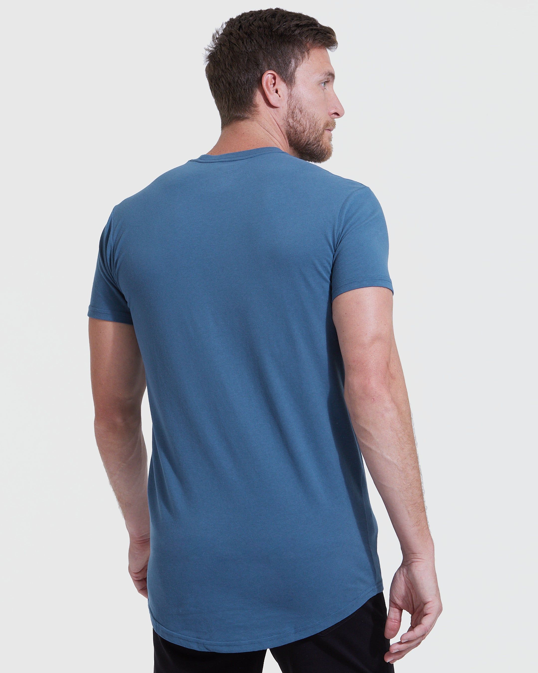 Stone Blue Tall Round Hem Crew Neck T-Shirt sold by True Classic product image thumbnail 4
