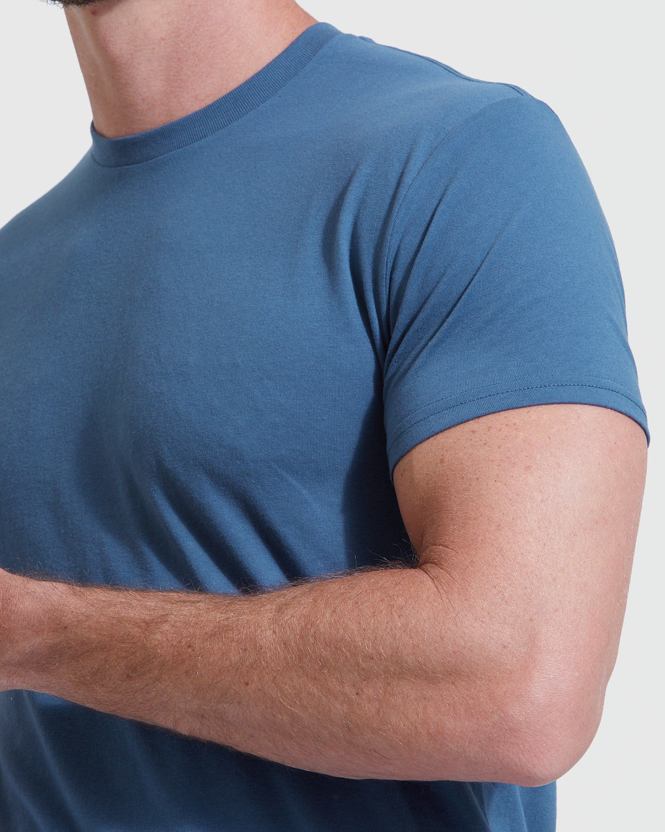 Stone Blue Tall Round Hem Crew Neck T-Shirt sold by True Classic product image thumbnail 5