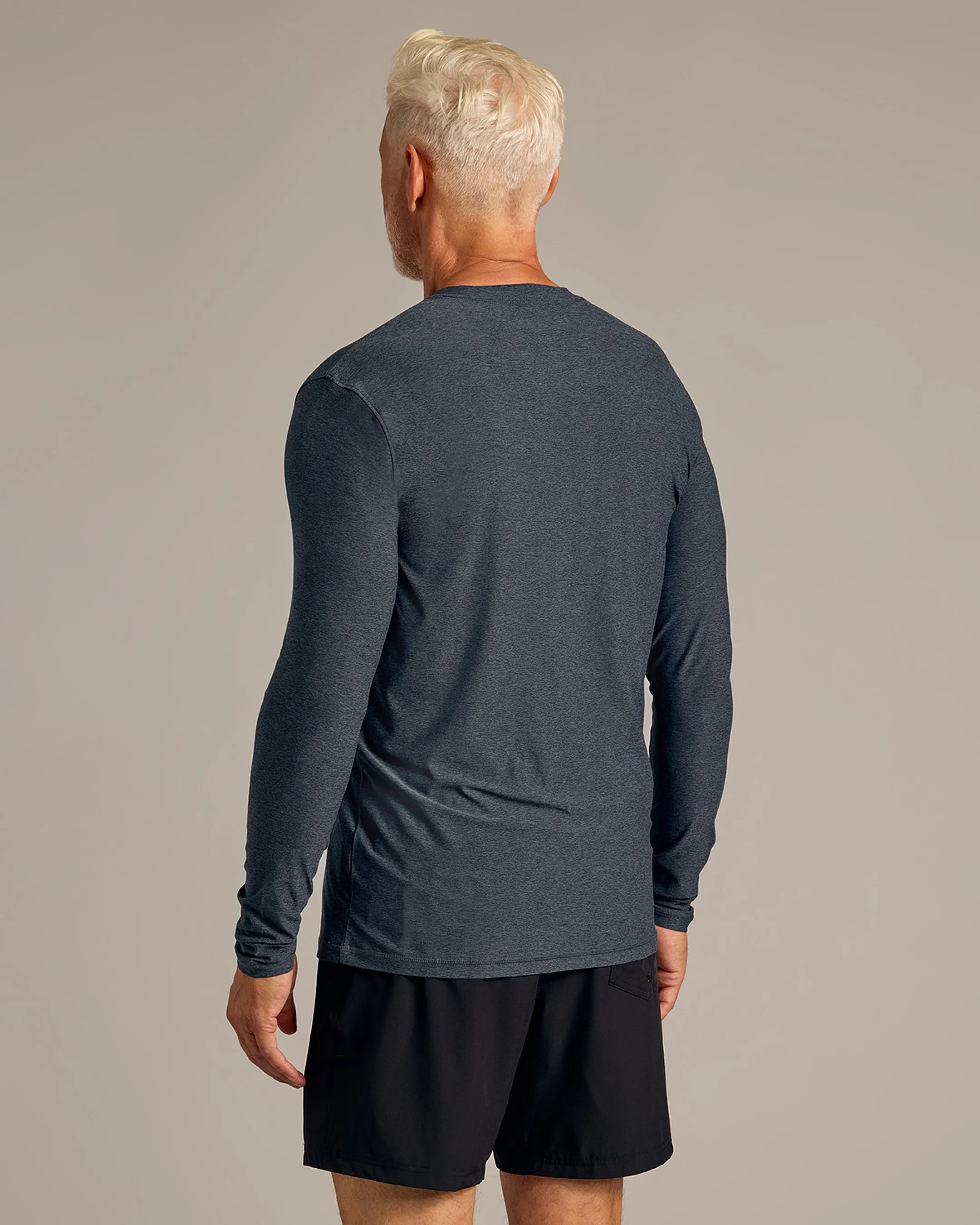 Dark Heather Fiord Active Long Sleeve Crew T-Shirt sold by True Classic product image thumbnail 3