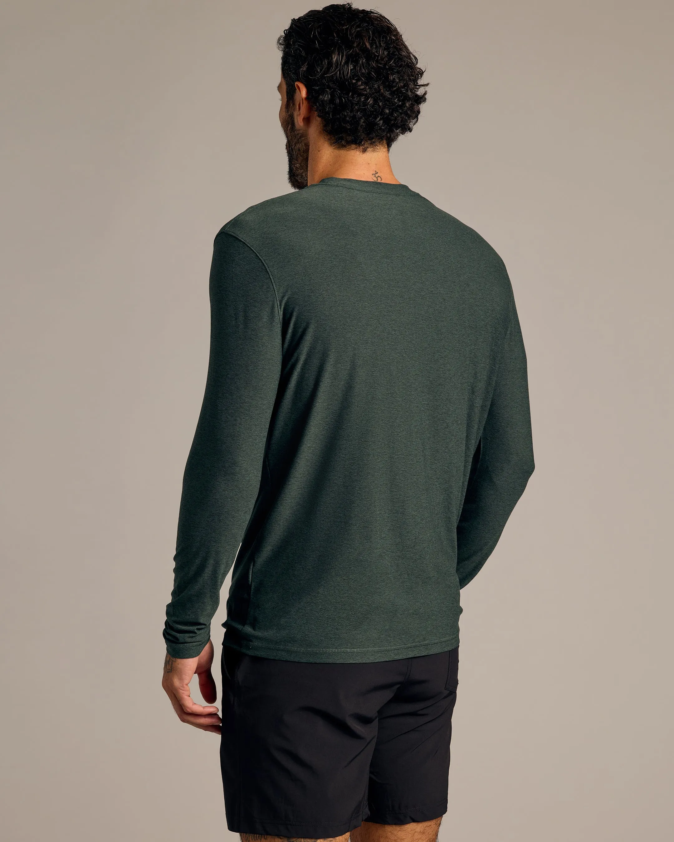Dark Heather Forest Active Long Sleeve Crew T-Shirt sold by True Classic product image thumbnail 3
