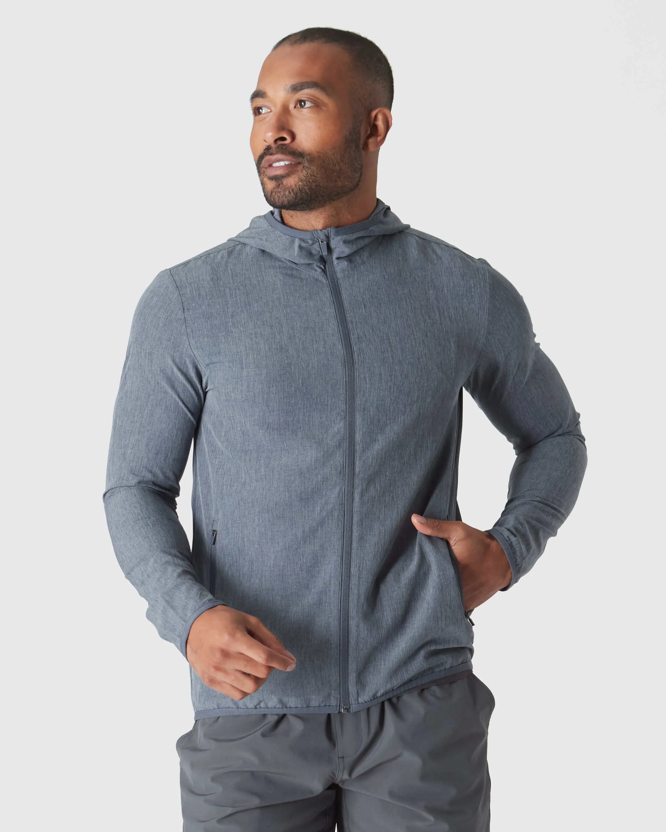 Heather Navy Active Shell Jacket sold by True Classic