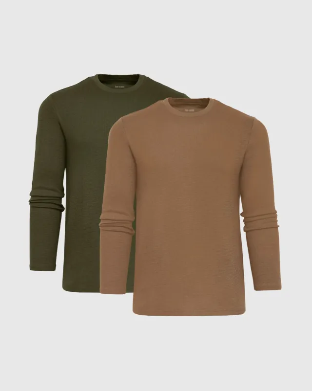 Nude Tint Waffle Long Sleeve Crew 2-Pack sold by True Classic