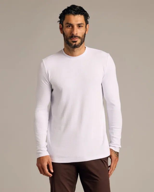 White Waffle Long Sleeve Crew Neck sold by True Classic