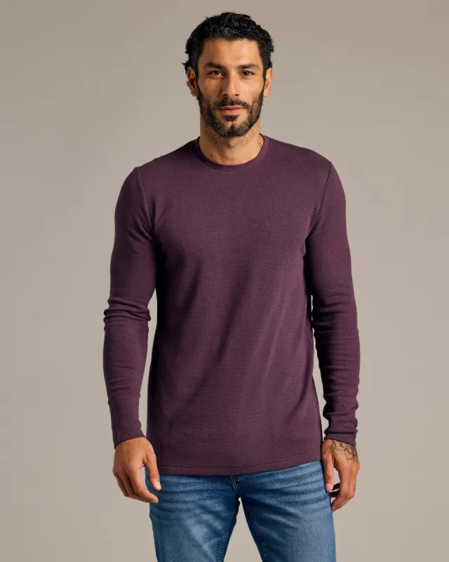 Plum Waffle Long Sleeve Crew Neck sold by True Classic