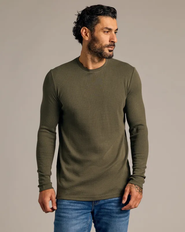 Kelp Waffle Long Sleeve Crew Neck sold by True Classic