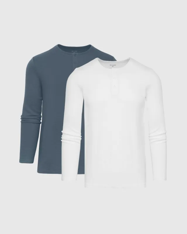 Fiord & White Waffle Henley 2-Pack sold by True Classic