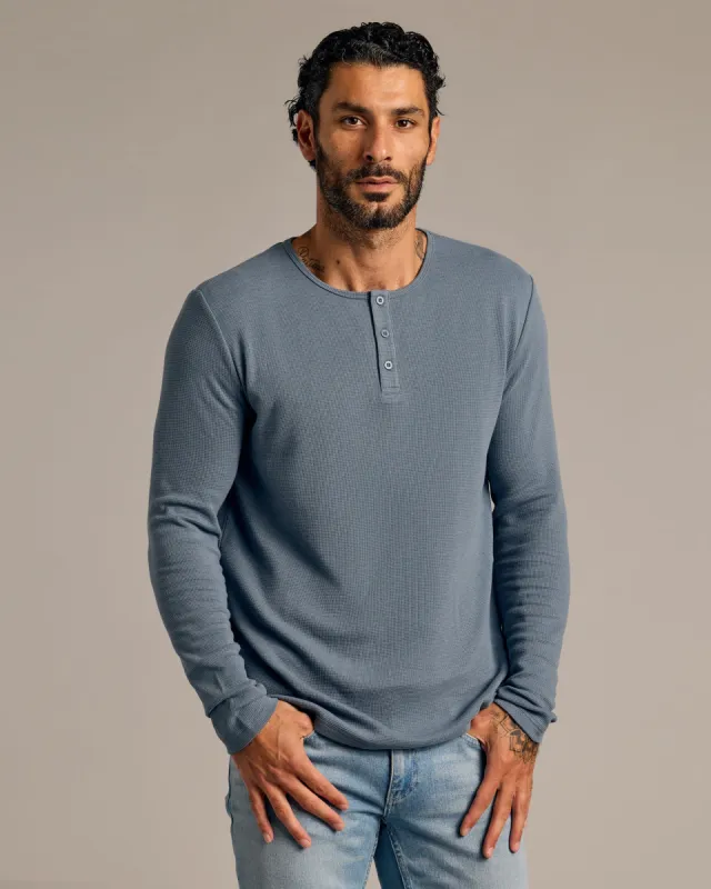 Fiord Waffle Long Sleeve Henley sold by True Classic