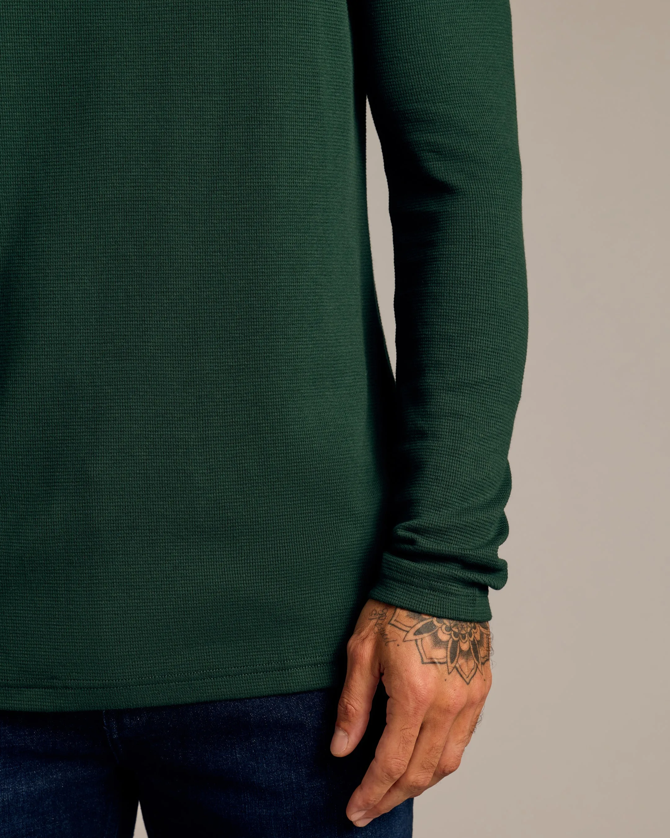 Kale Waffle Long Sleeve Henley sold by True Classic product image thumbnail 5
