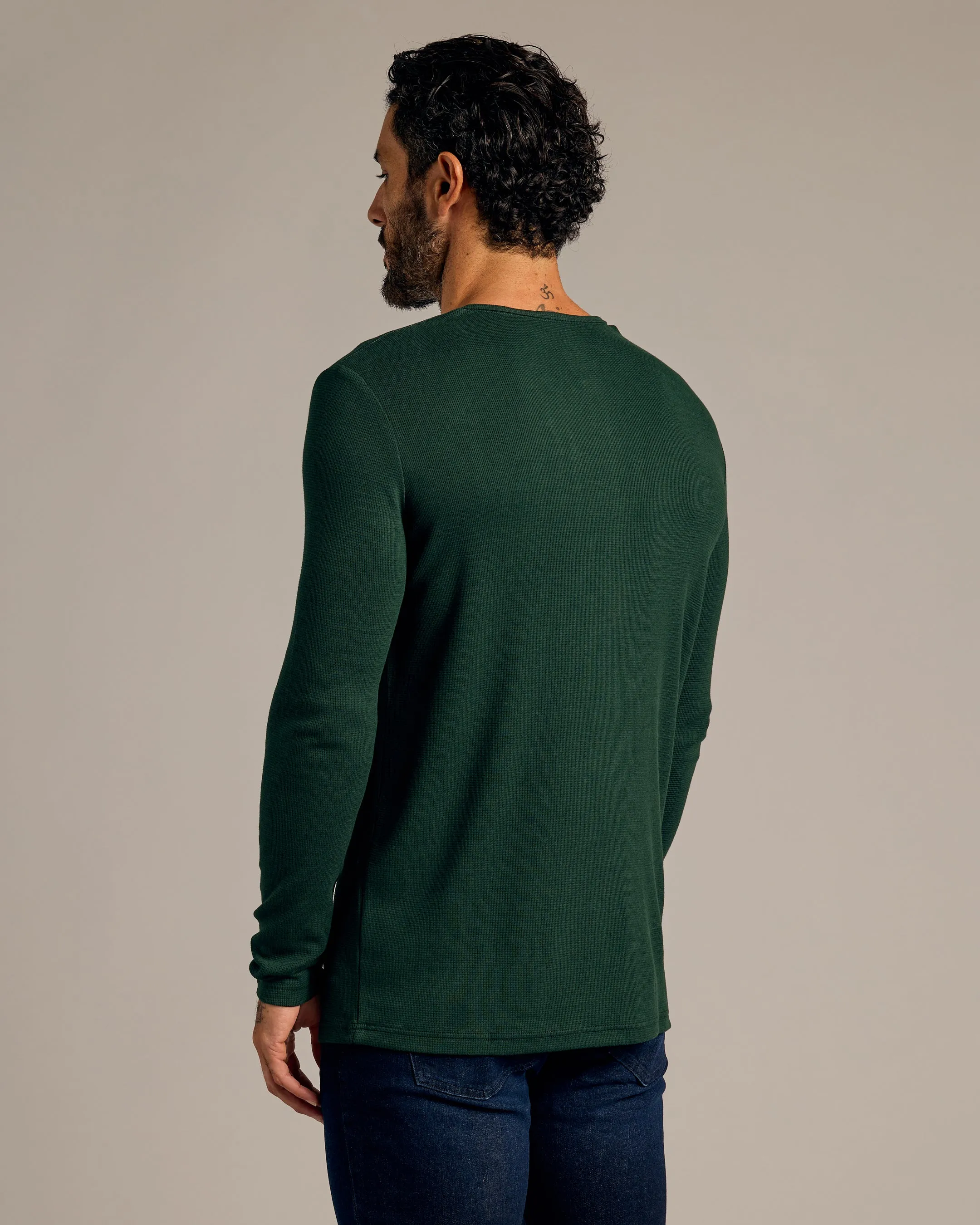 Kale Waffle Long Sleeve Henley sold by True Classic product image thumbnail 3