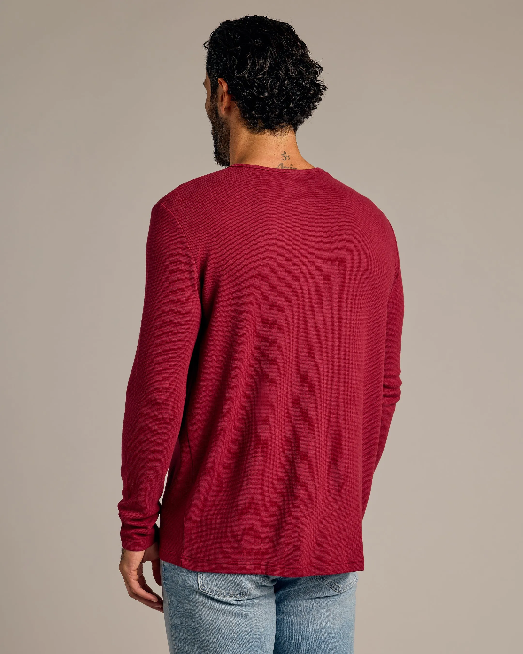 Pinot Waffle Long Sleeve Henley sold by True Classic product image thumbnail 3