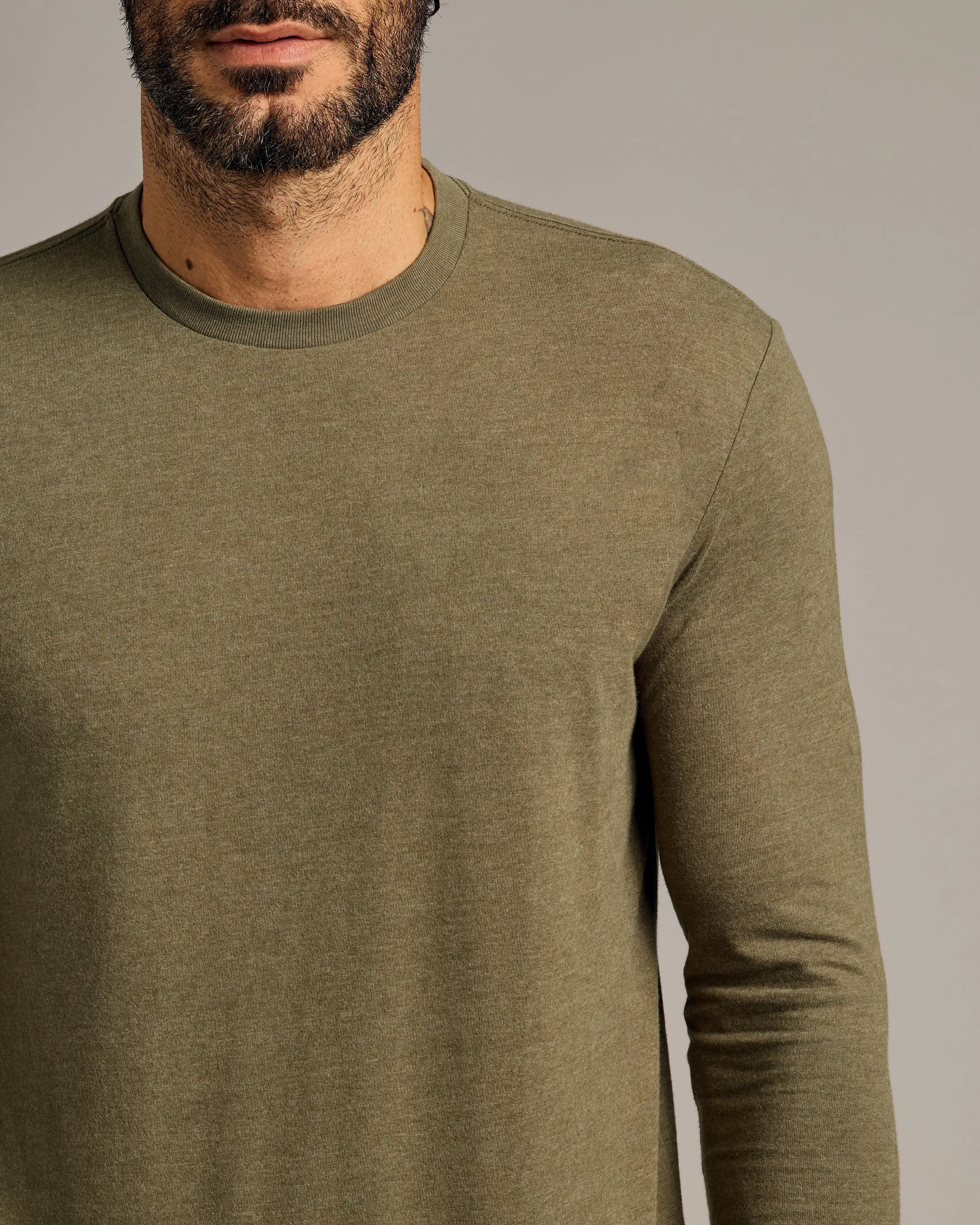 Heather Military Green Tall Long Sleeve T-Shirt sold by True Classic product image thumbnail 5