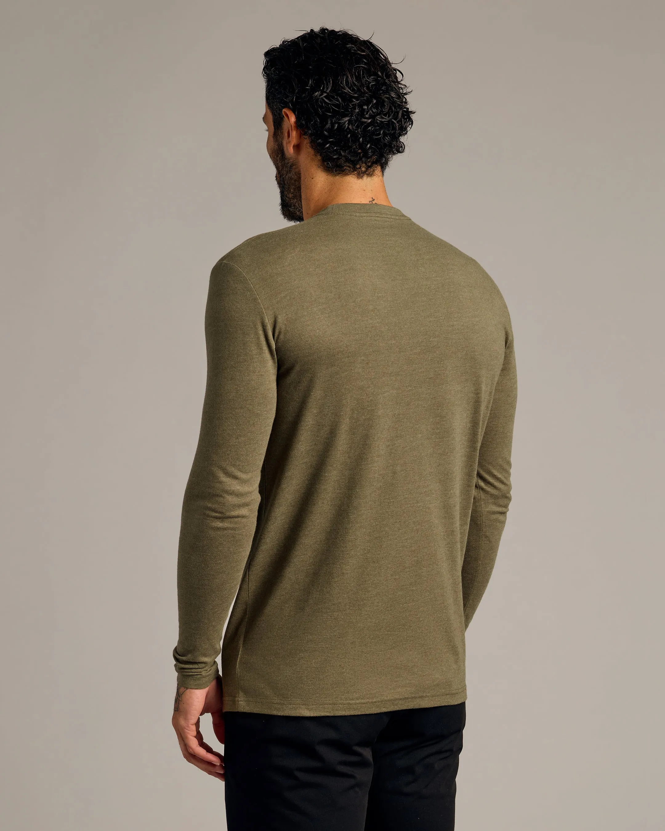 Heather Military Green Tall Long Sleeve T-Shirt sold by True Classic product image thumbnail 3