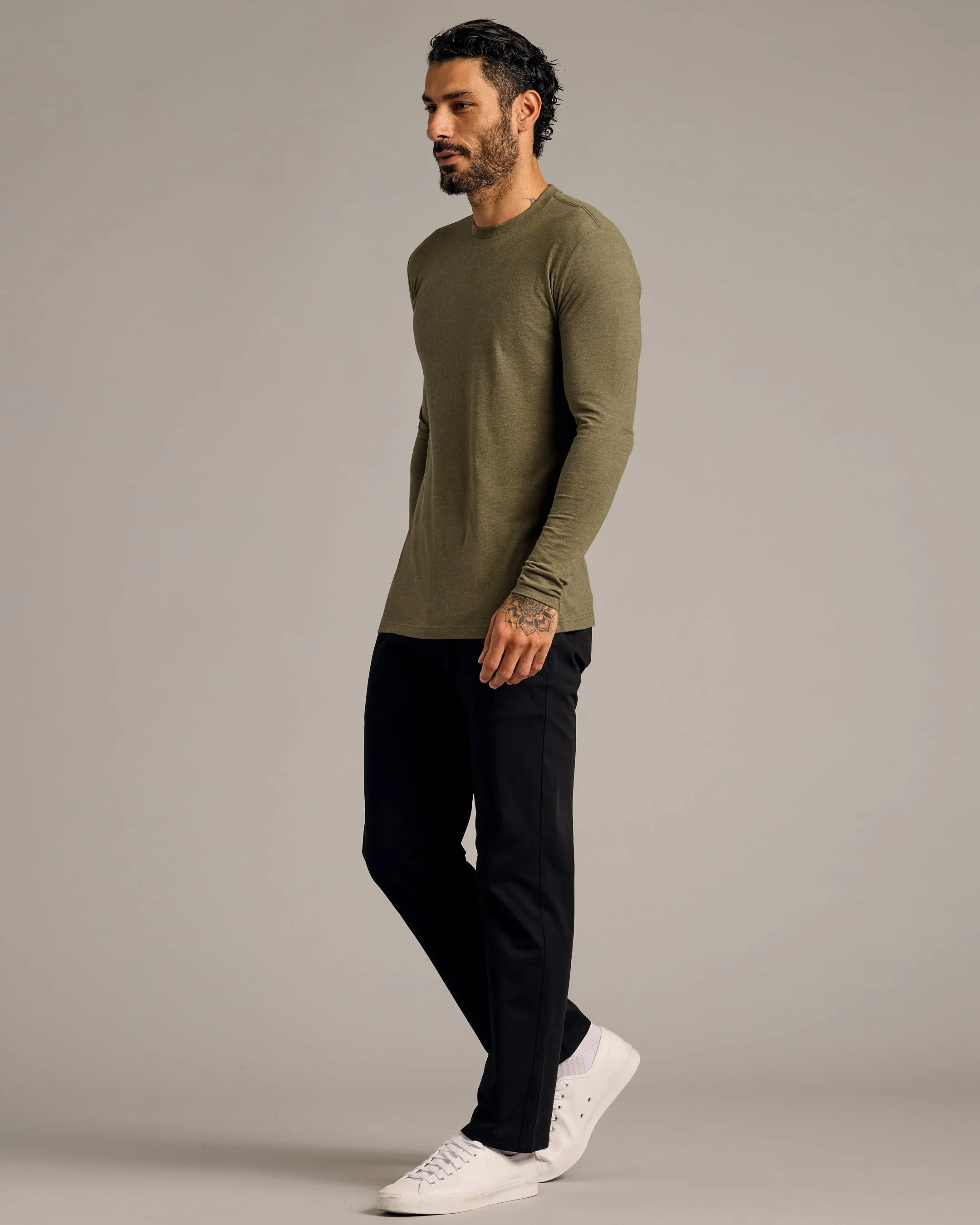 Heather Military Green Tall Long Sleeve T-Shirt sold by True Classic product image thumbnail 4