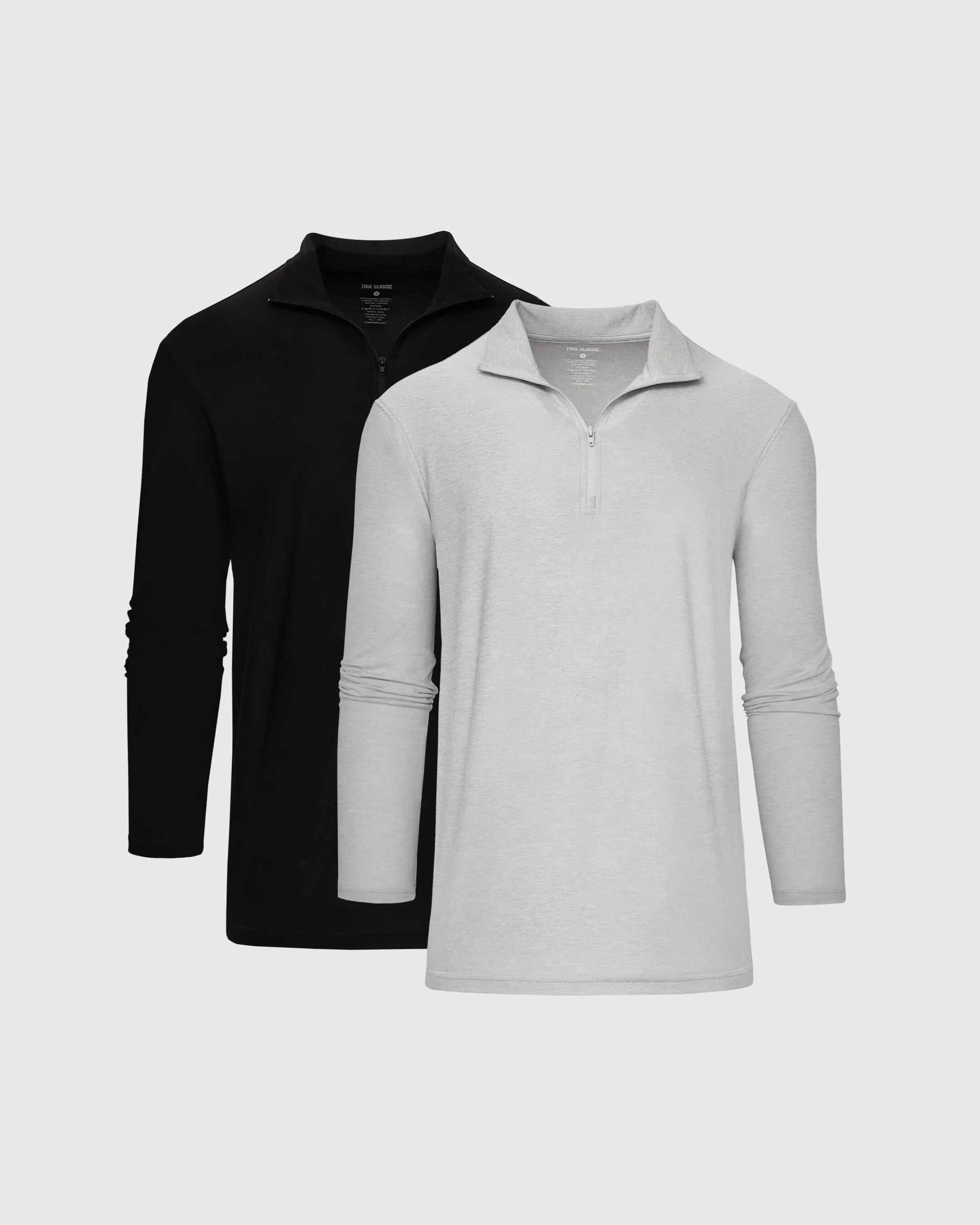 Black & Light Heather Gray Active Quarter Zip 2-Pack sold by True Classic