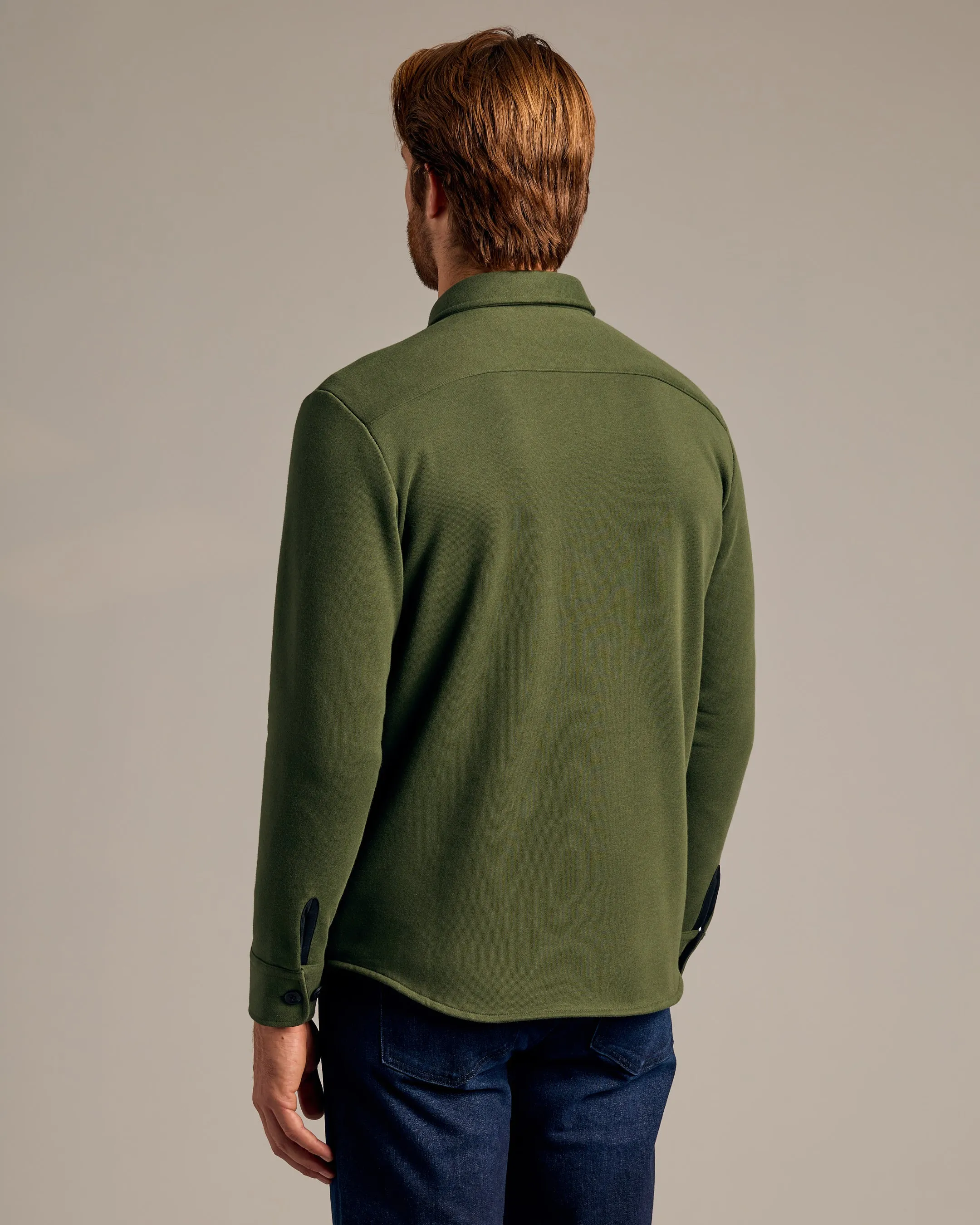 Dark Olive Fleece Shirt Jacket sold by True Classic product image thumbnail 3