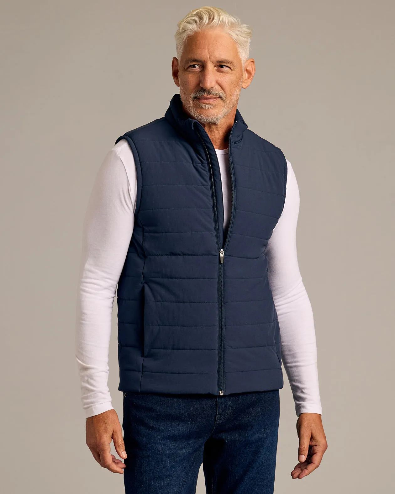 Navy Puffer Vest 1 sold by True Classic
