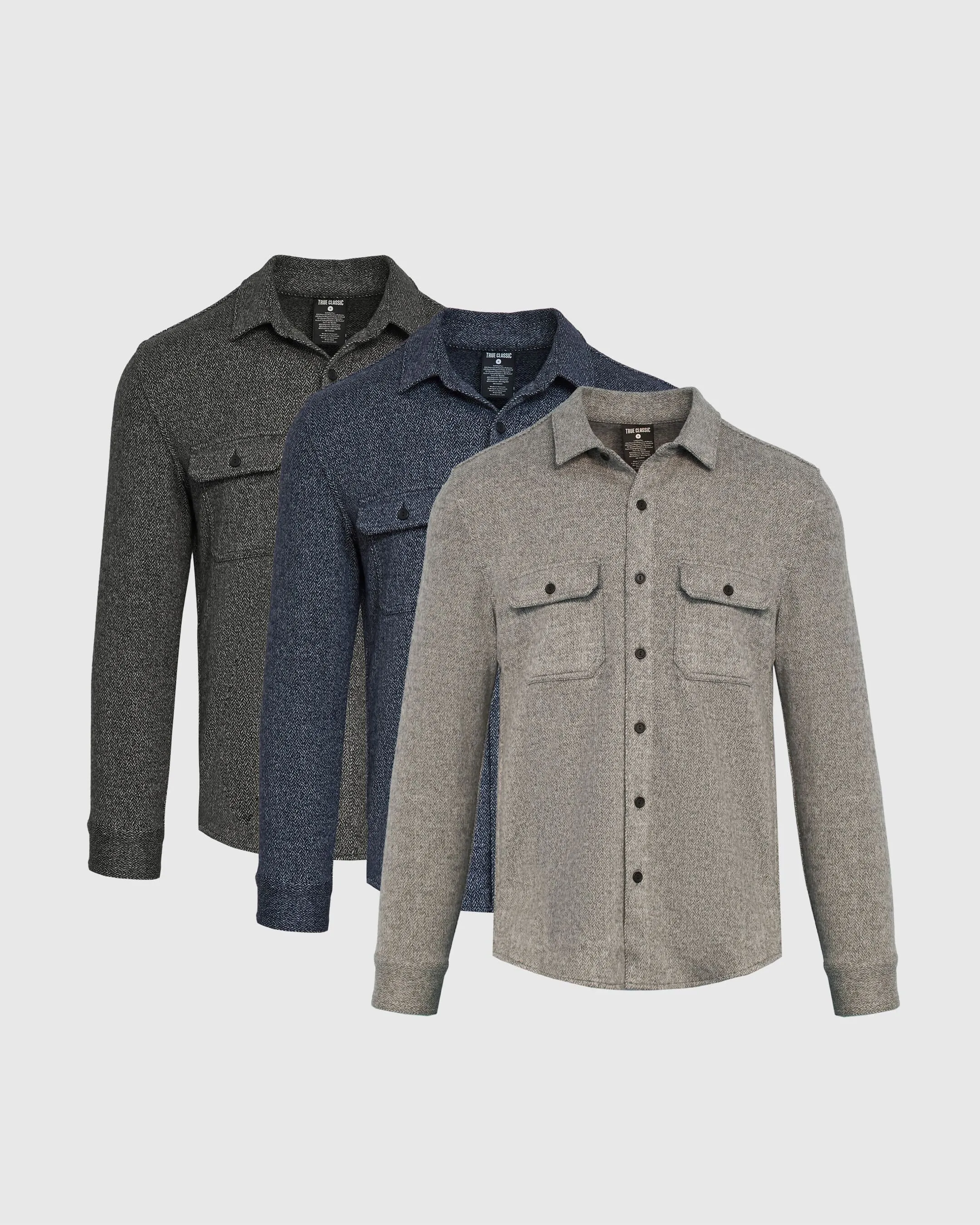 Neutral Navy Shirt Jacket 3-Pack sold by True Classic
