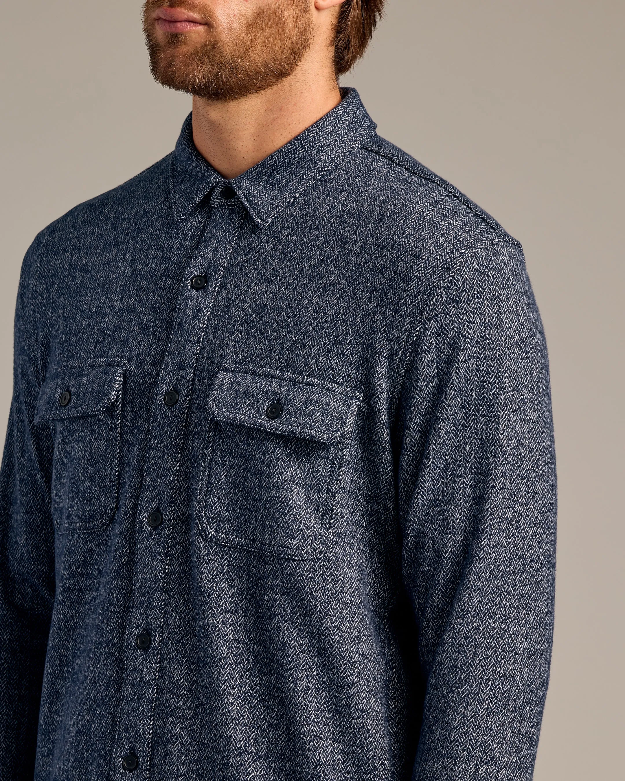 Navy Shirt Jacket sold by True Classic product image thumbnail 5