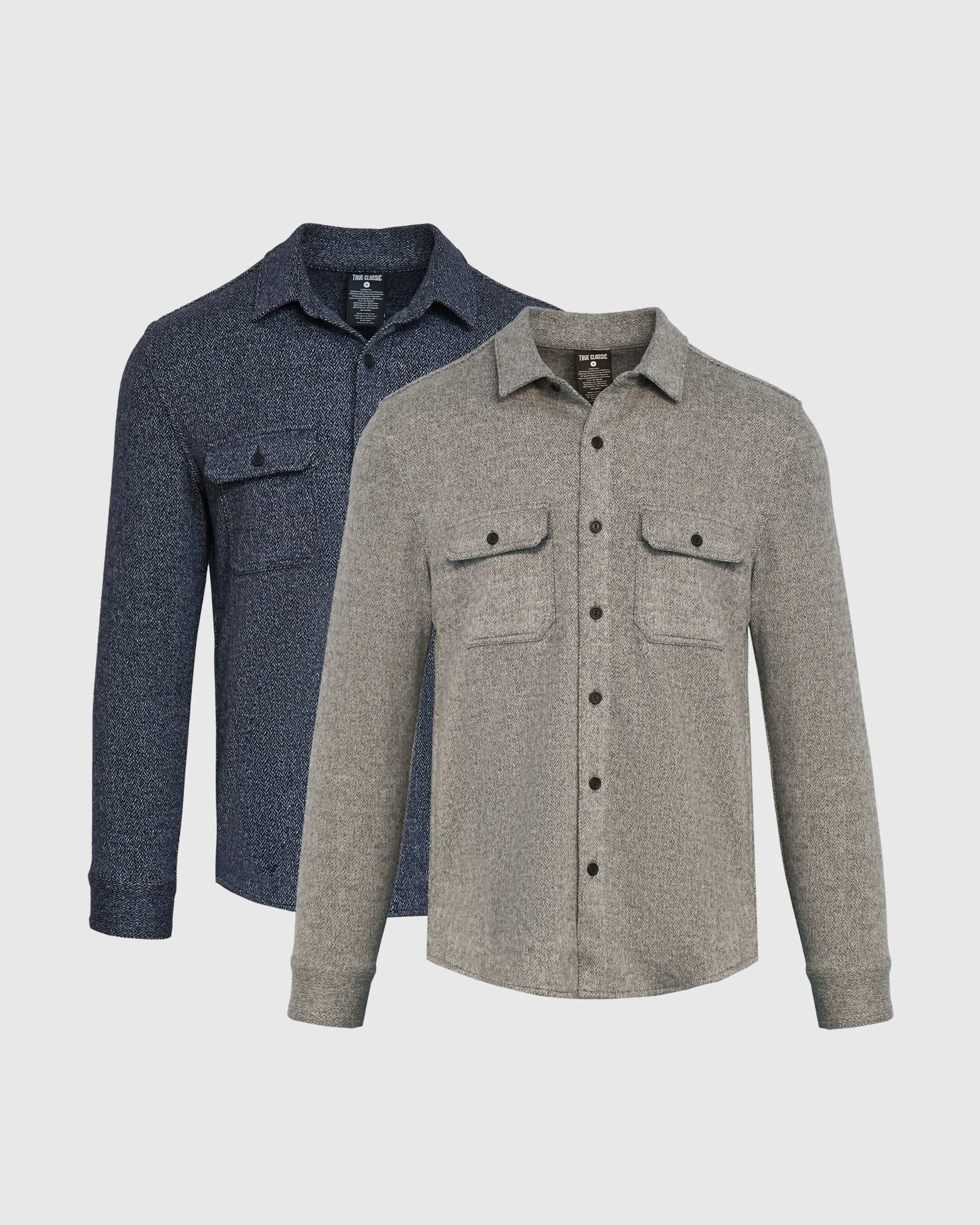 Navy & Light Gray Shirt Jacket 2-Pack sold by True Classic
